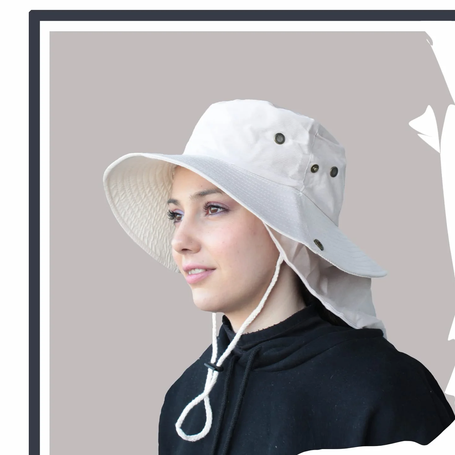 Carnavalife Chapeau de soleil avec protection du cou Casquette de pêcheur respirante Pliable Bonnet avec oreilles Unisexe