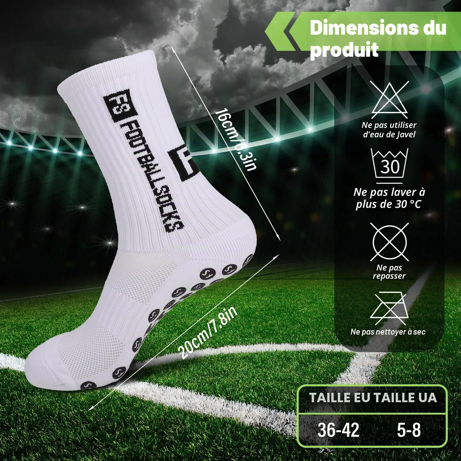 Chaussettes Foot Enfant Antidérapantes Orteils Renforcés Maille Respirante 3 Paires