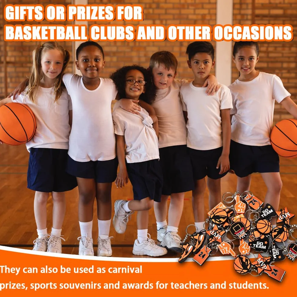 Porte-Clés Basketball 27 Pièces PVC Cadeau Anniversaire Garçon Hommes Femmes Enfants