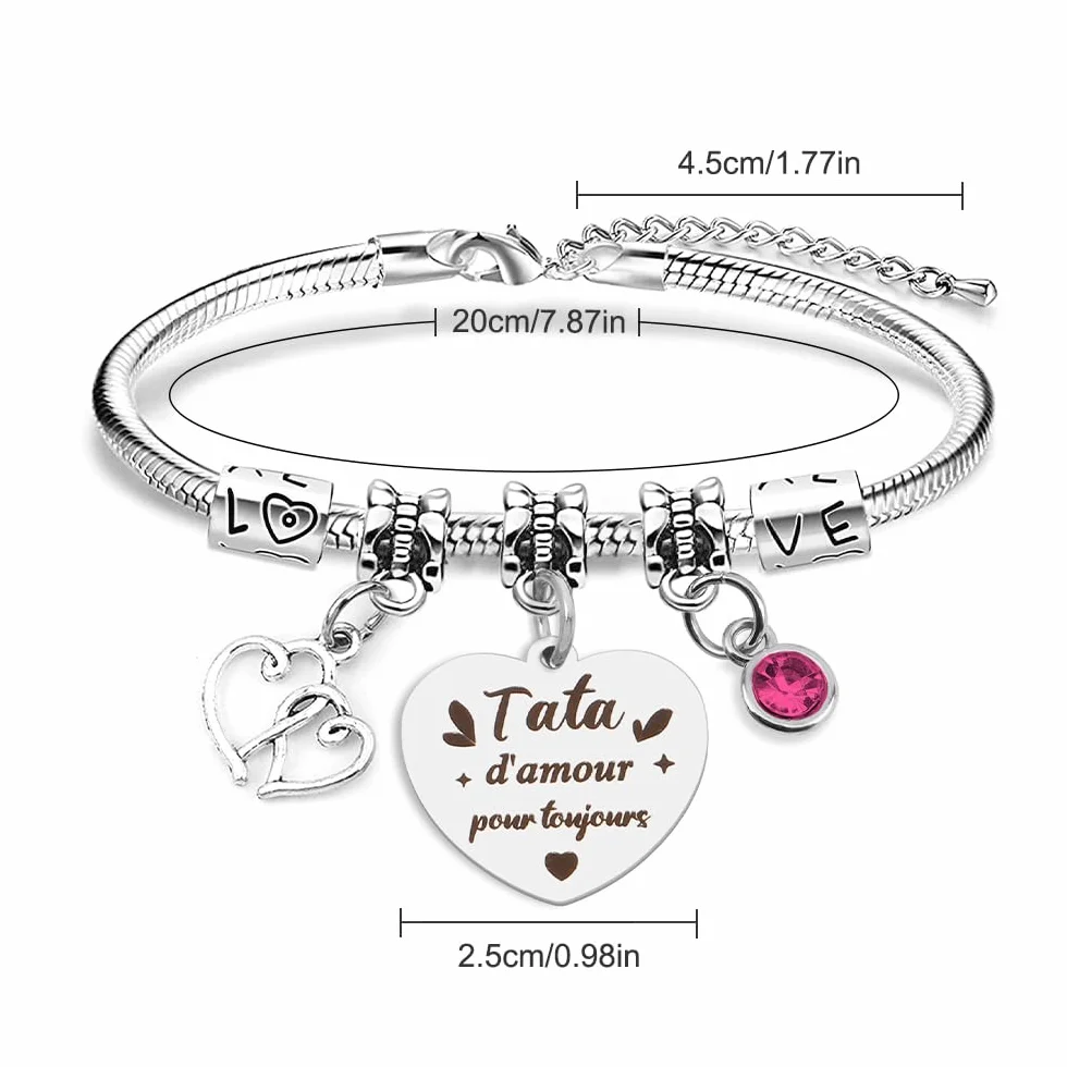 Bracelet Femme Acier Inoxydable Cadeau Noel Anniversaire