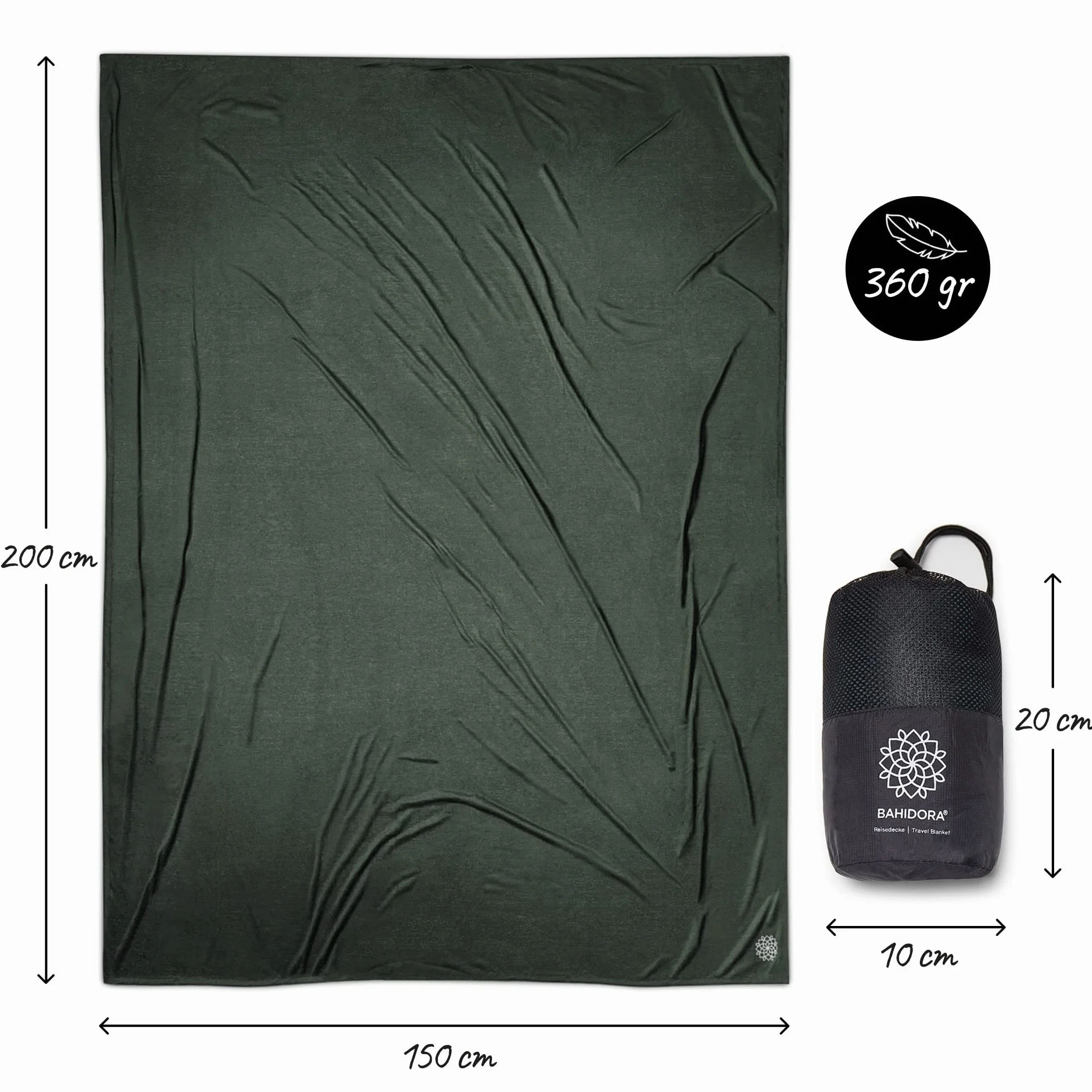 Couverture de Voyage Ultralégère Chaude 200x150cm Coolmax Camping Outdoor