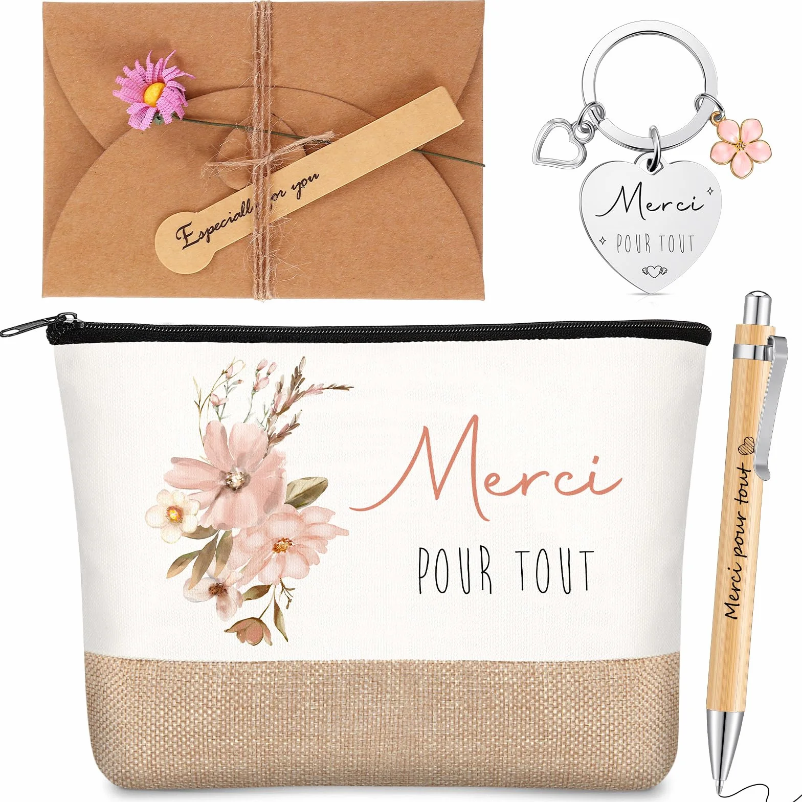 Xuniea 4 Pièces Cadeaux de Merci pour Femme Anniversaire Départ Retraite Travail