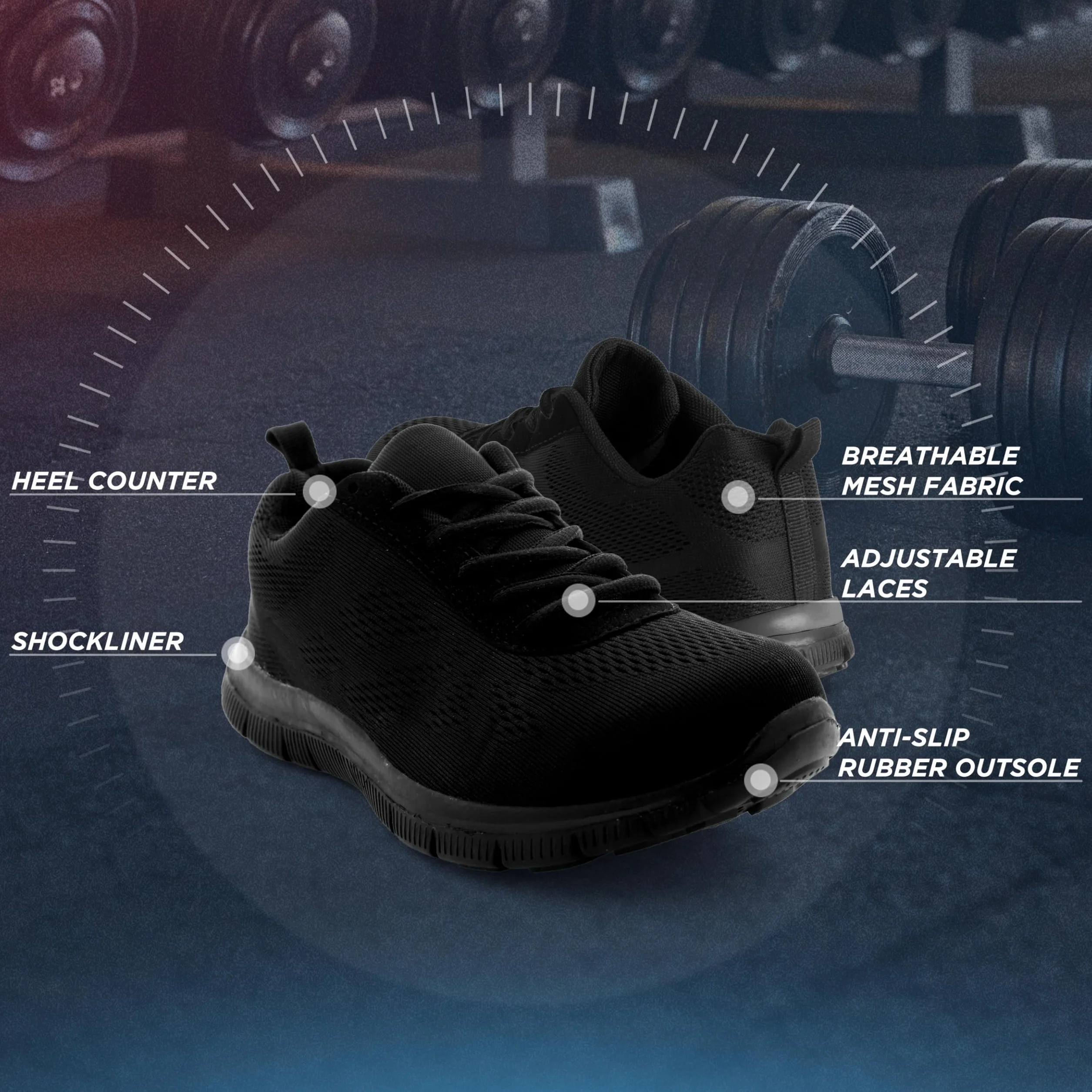 Get Fit Hommes Chaussures de Sport pour Marcher et Courir Gym Athlétique