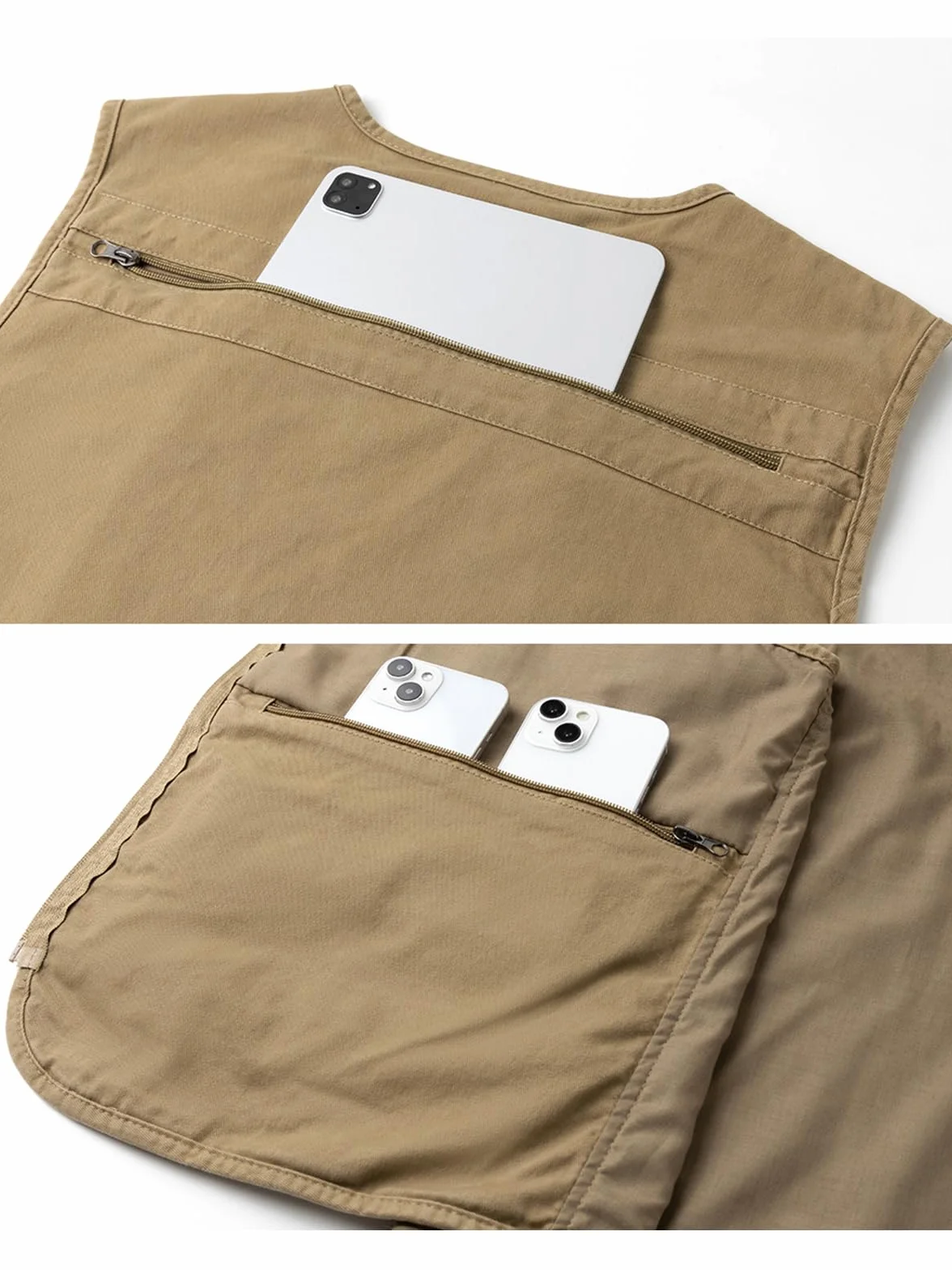 Gilet de Pêche Multipoches Léger Homme Veste Sans Manche pour Chasse Photographie