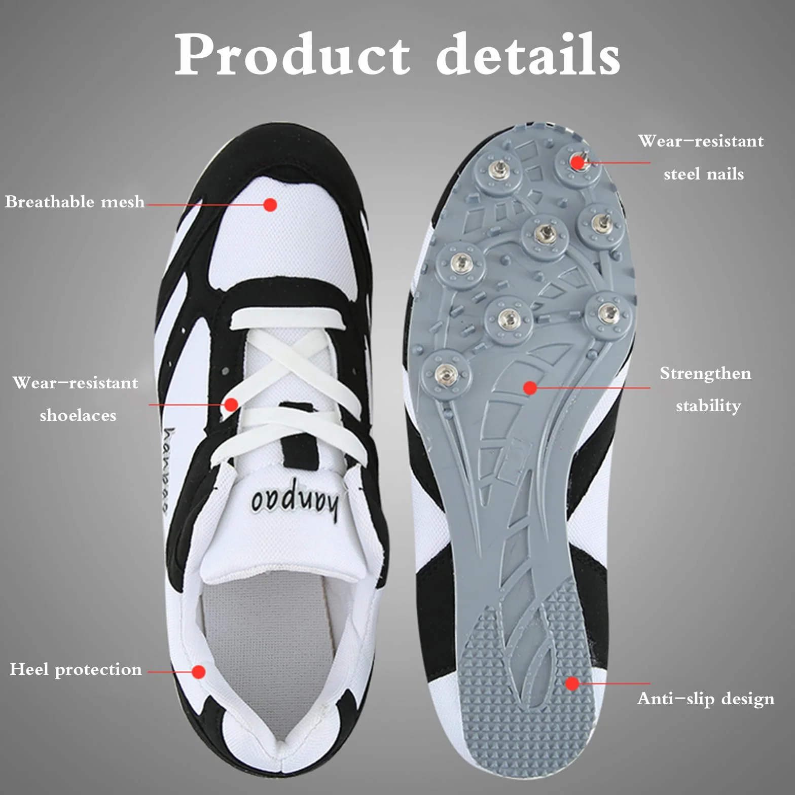 Chaussure d'Athlétisme à Pointes de Course Mixte Spike Respirante Léger