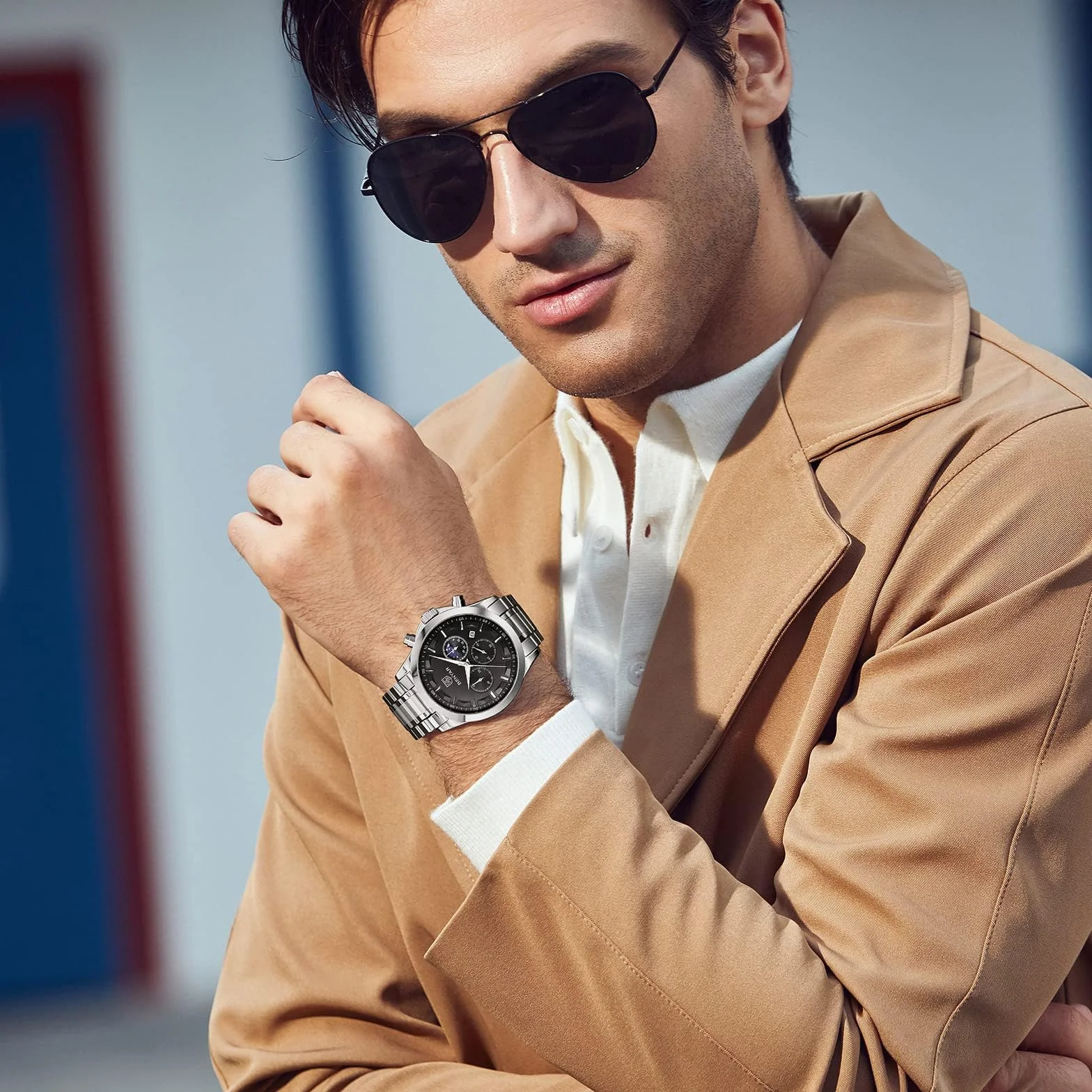 Montre Homme Chronographe Etanche Lumineuse Date Grand Cadran Quartz BENYAR