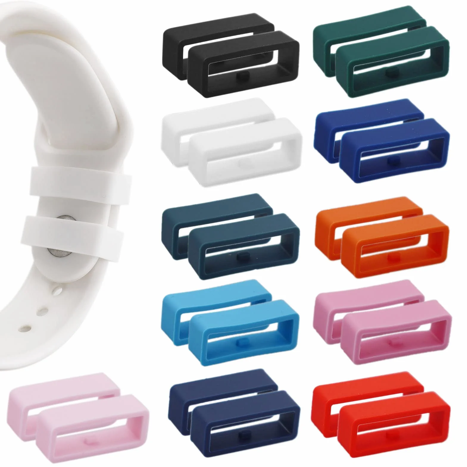 Passants de rechange en caoutchouc 22mm pour bracelet de montre silicone REBECASKYENS