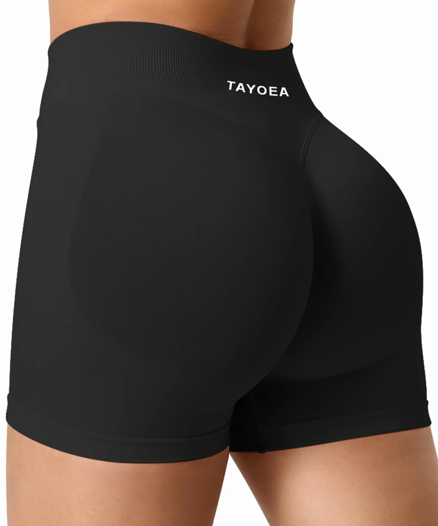 TAYOEA Short de Sport Femme Scrunch Pantalon Push Up Court Butt Lifting Gym sans Couture