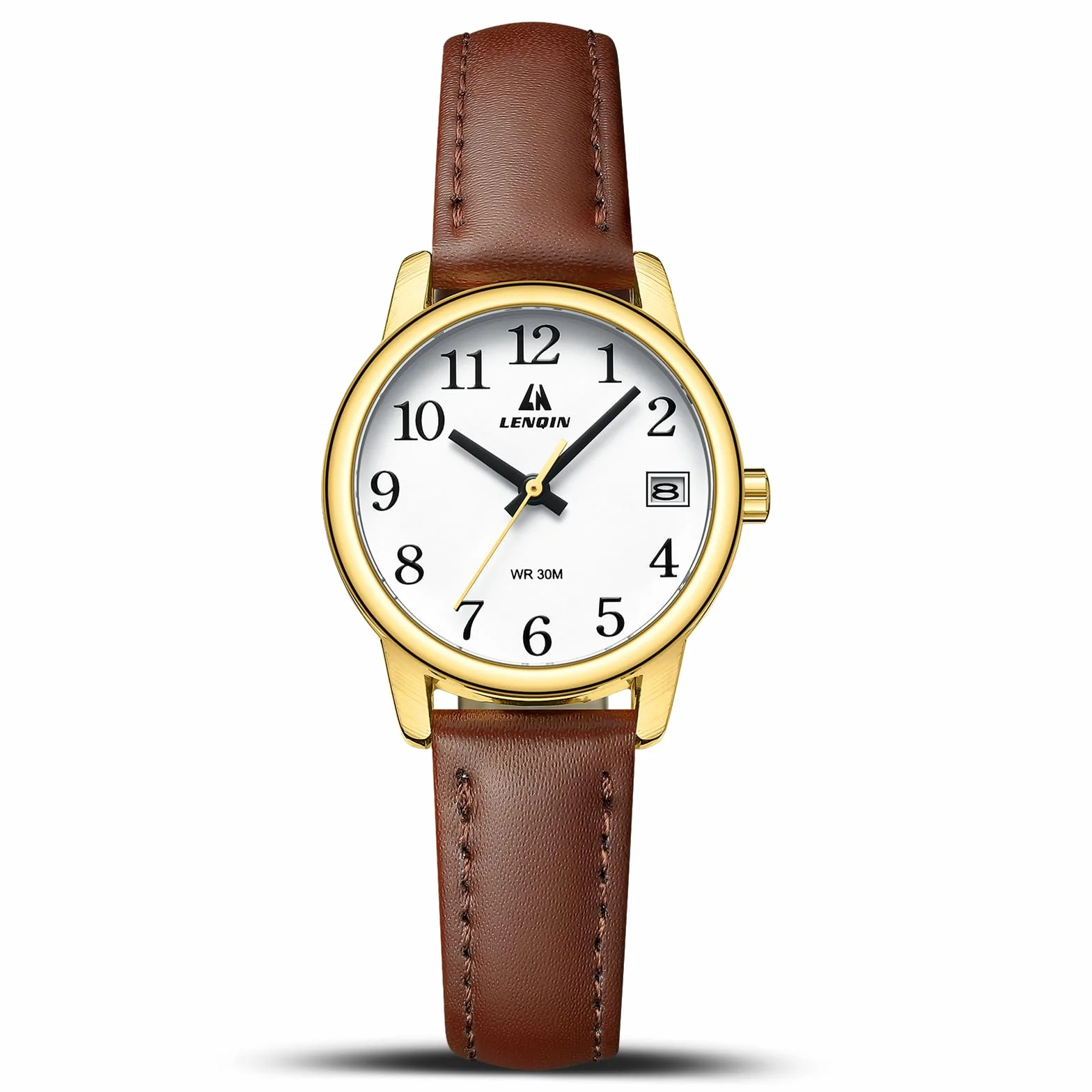LN LENQIN Montre Femme Quartz analogique étanche Bracelet Cuir
