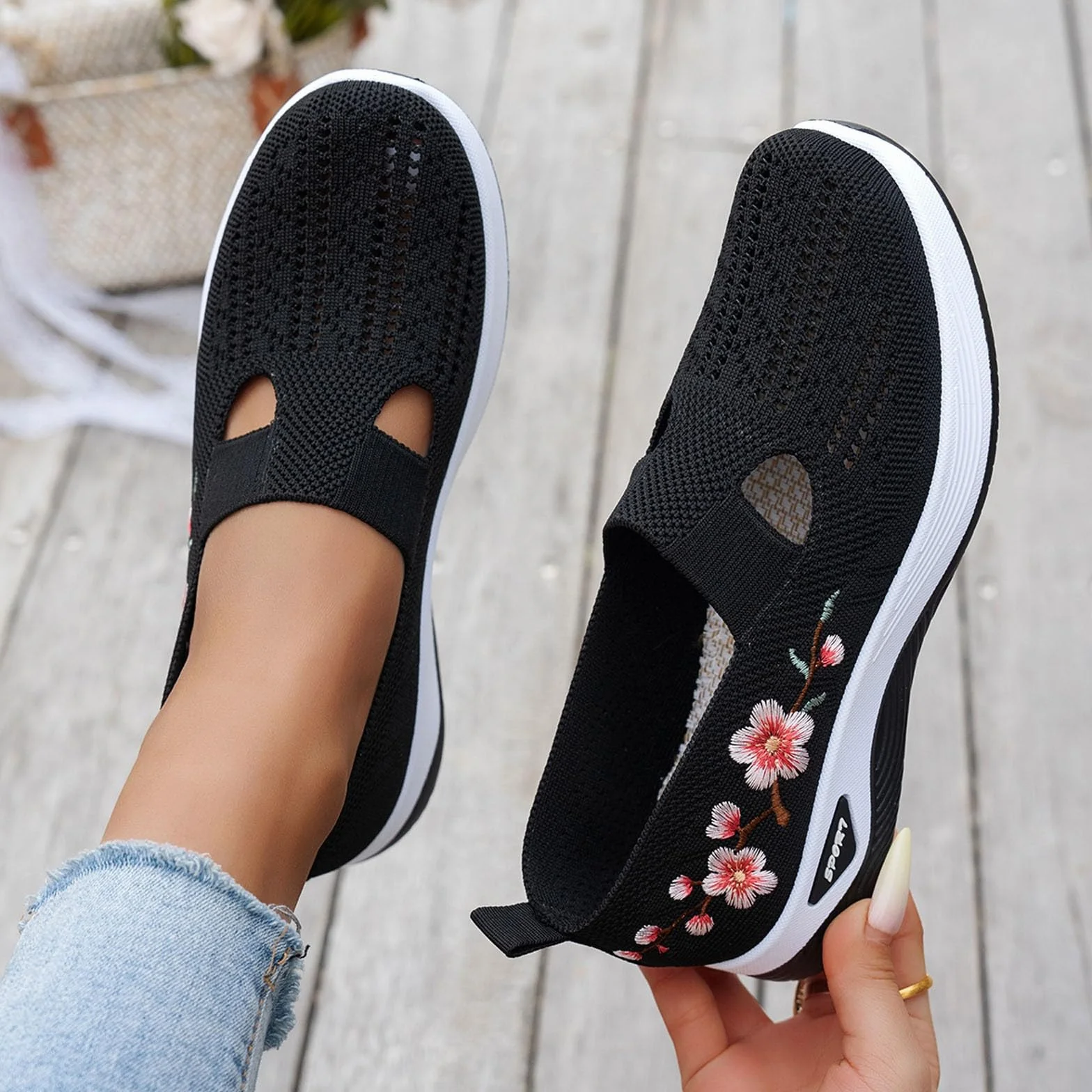 Chaussure Orthopédique Femme Baskets sans Laçage Chaussures De Marche À Plateforme Légères Confortables Amortissement Soulagement des Pieds