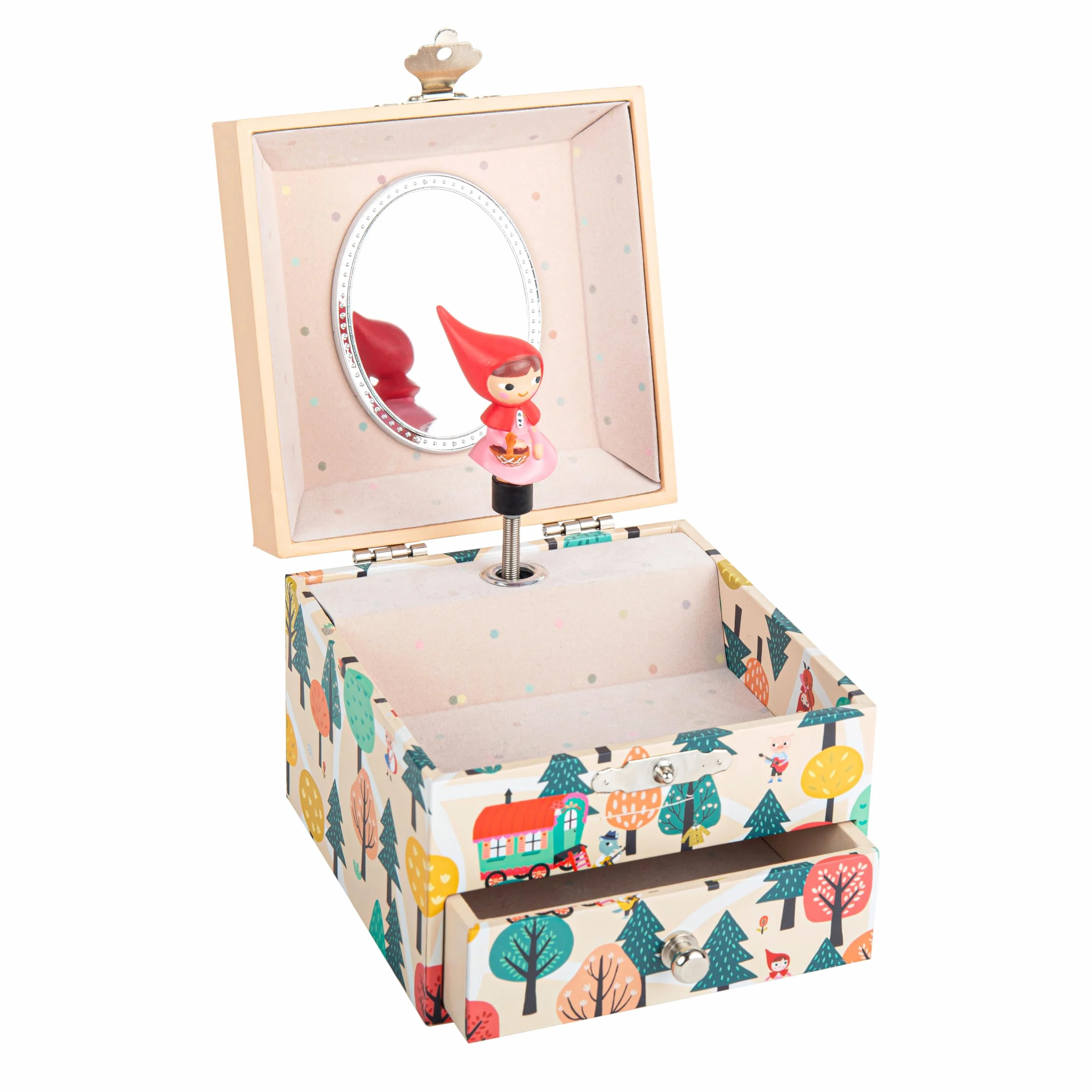 TROUSSELIER Boite à Musique Petit Chaperon Rouge Coffret Bijoux Fille Lullaby de Schubert