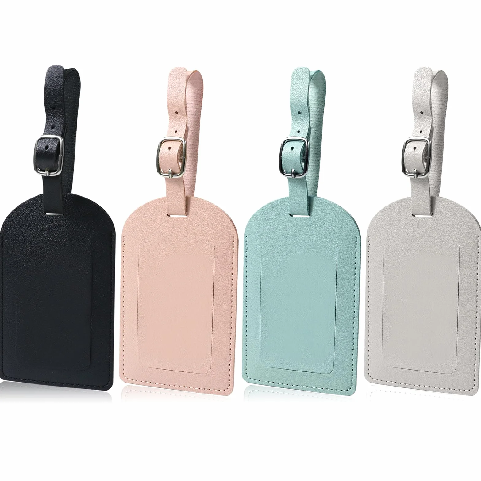 Redamancy Etiquette Valise 4 Pièces Pu Cuir avec Carte Informations Personnelles