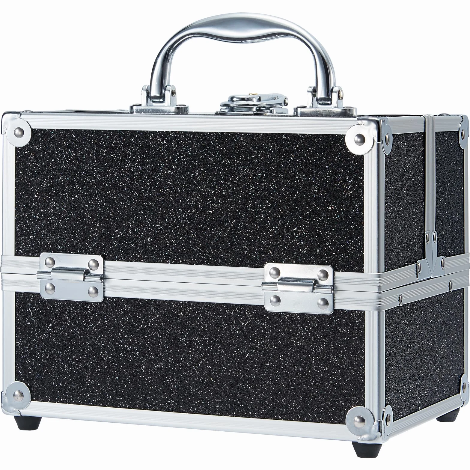 Malette Maquillage Vide Boite Rangement Verrouillable Vanity Noir