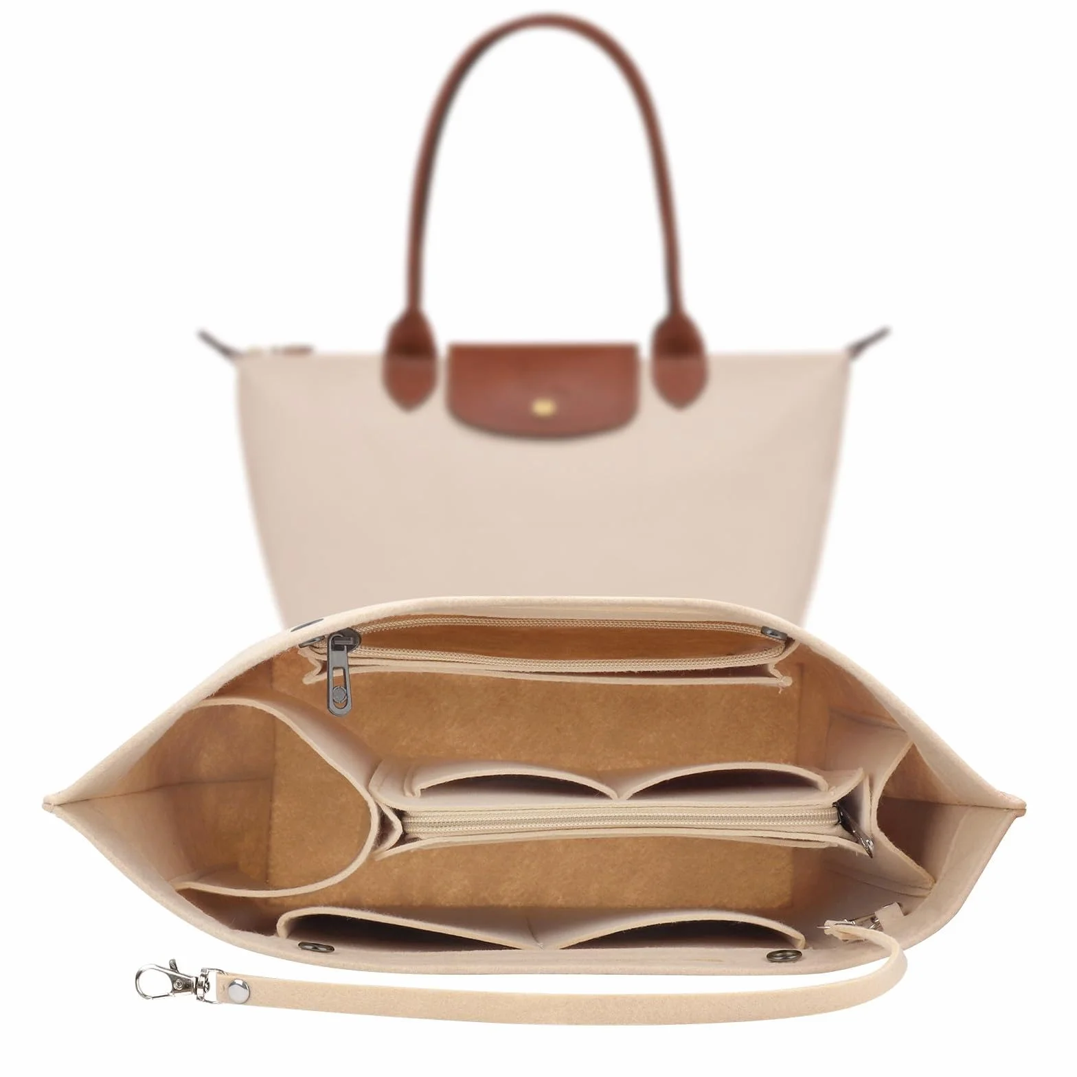 Organiseur de sac Longchamp M, feutre, rangement Le Pliage poches multifonctionnelles grand volume