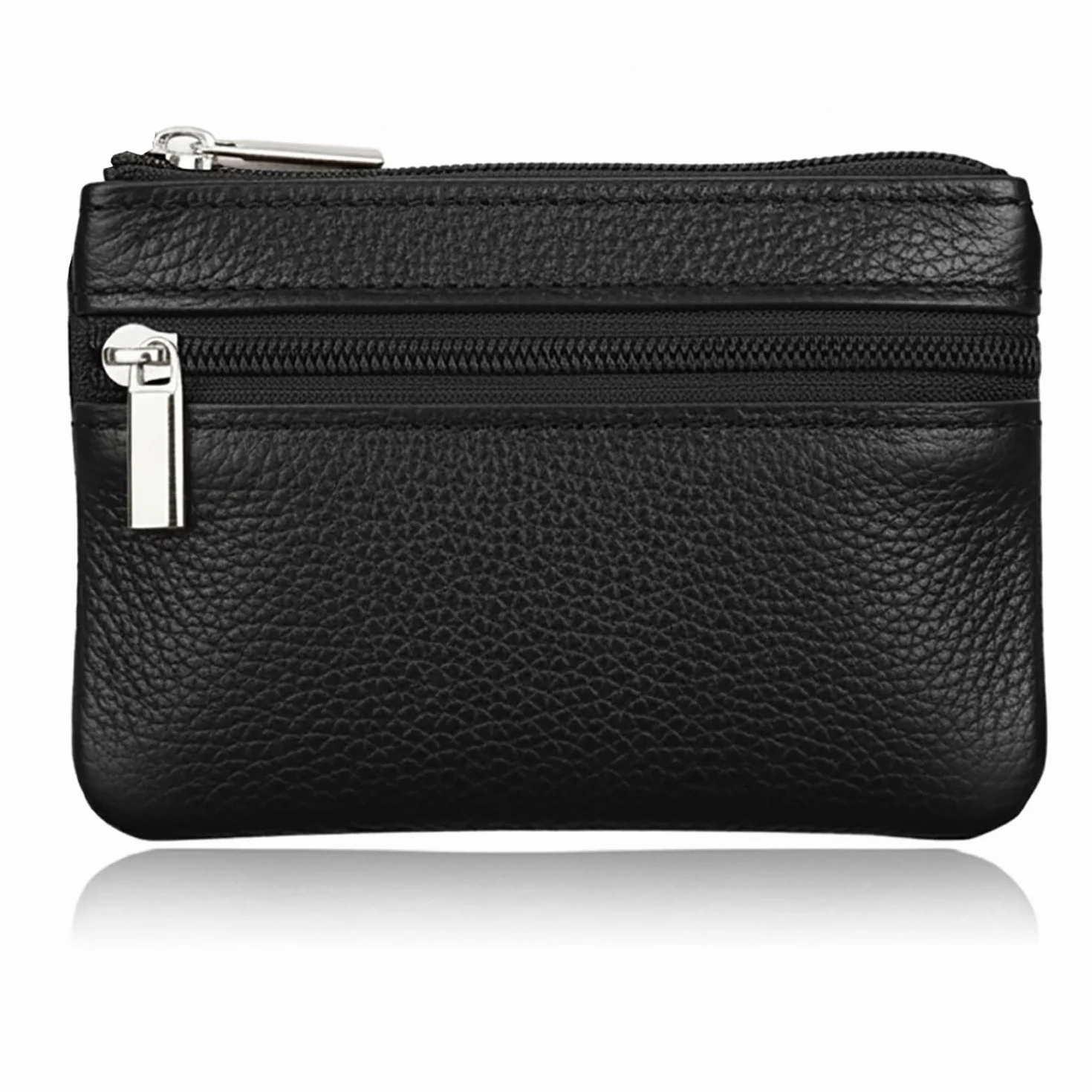 Hibate Porte-Monnaie Cuir Mini Noir Femme Homme Enfant