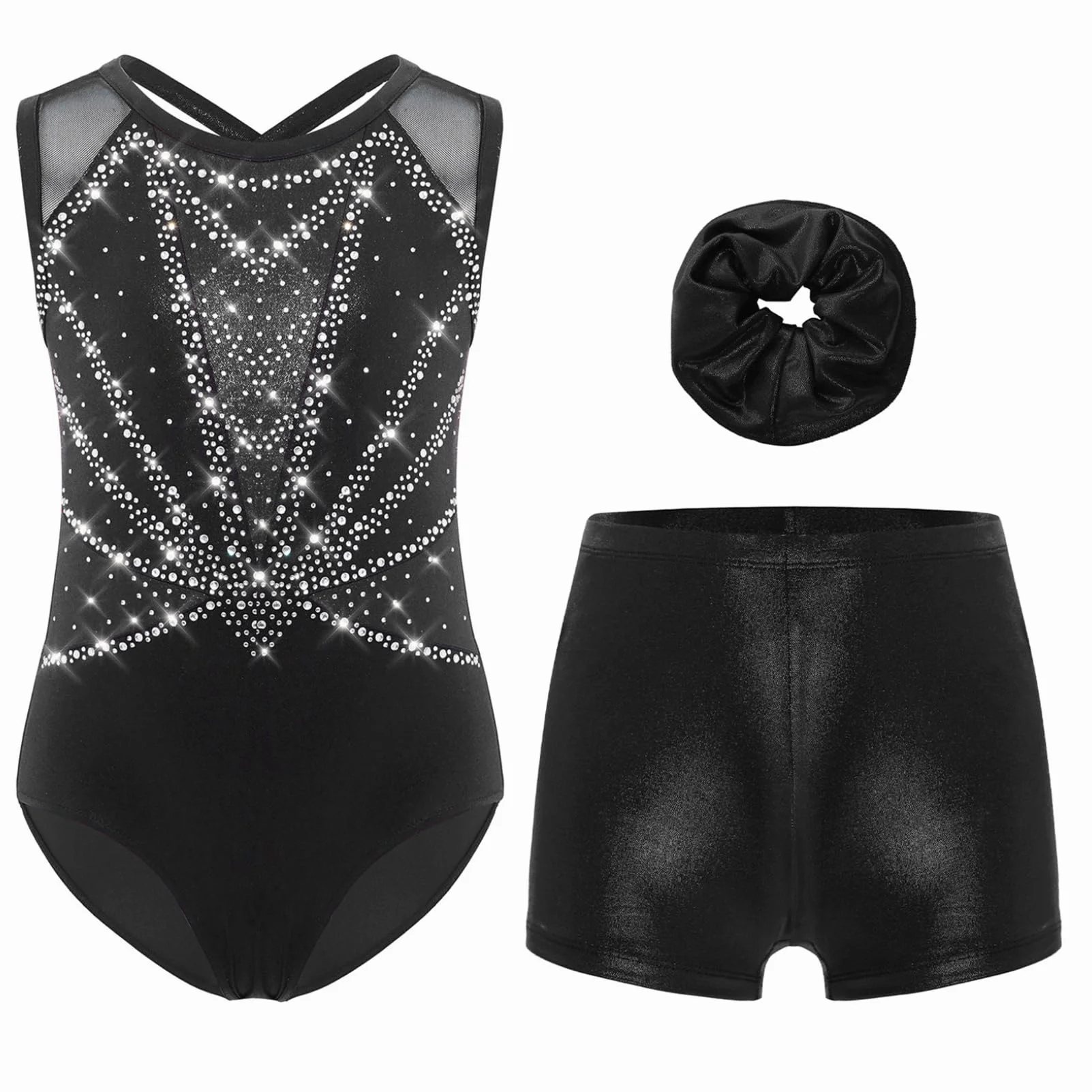 Oyolan Ensemble de Gymnastique 3 Pièces pour Fille Enfant