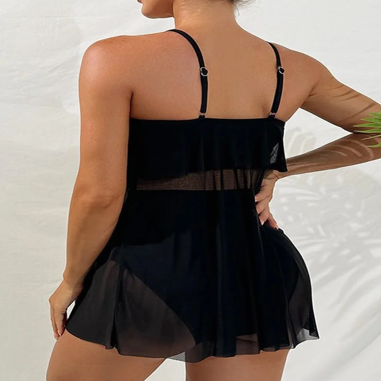 Ensemble Tankini de Maternité Maillot de Bain Grossesse Bretelles Réglables Deux Pièces