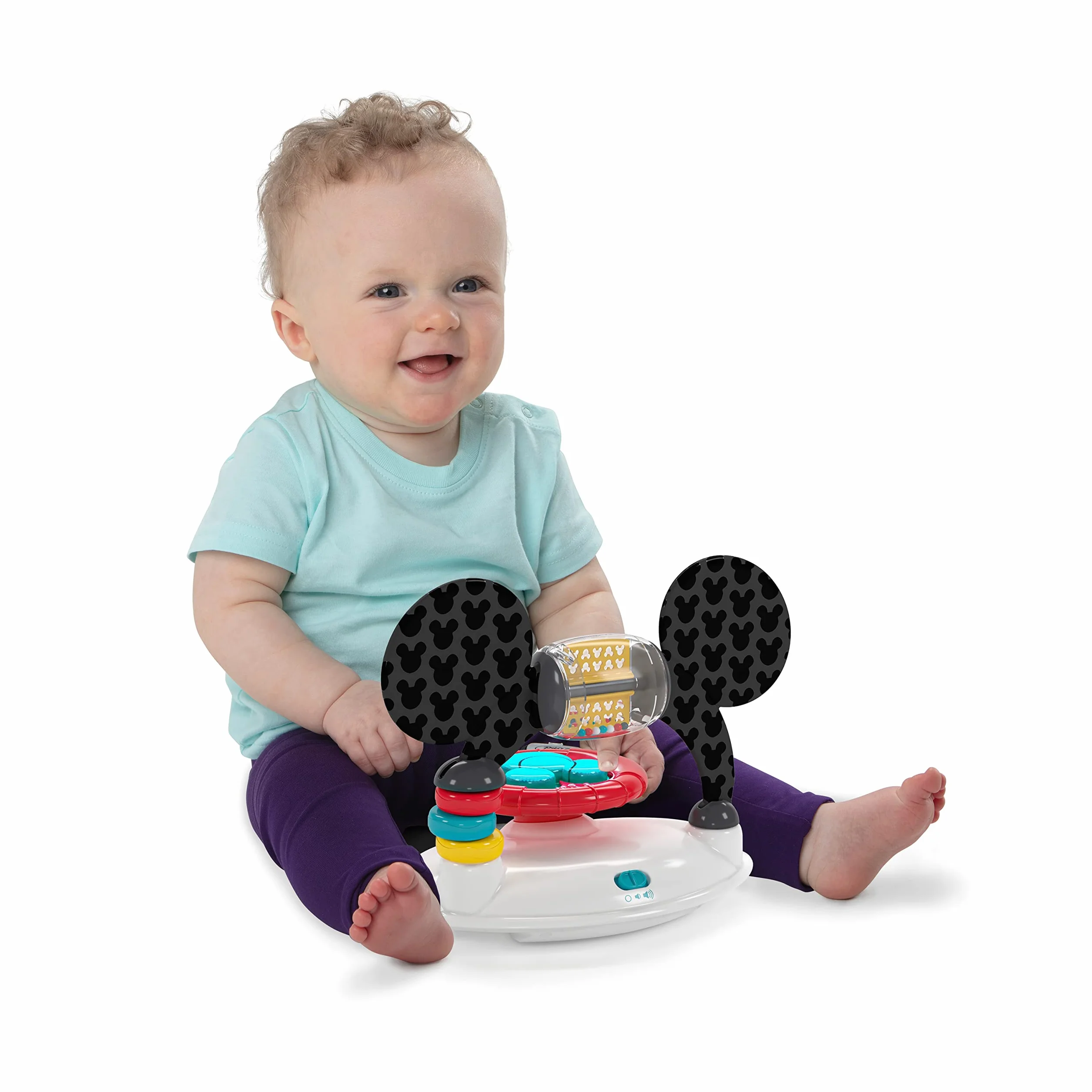 Bright Starts Disney Baby Trotteur Mickey Original Bestie 2 en 1 Centre d'activités avec lumières et musique, hauteur réglable
