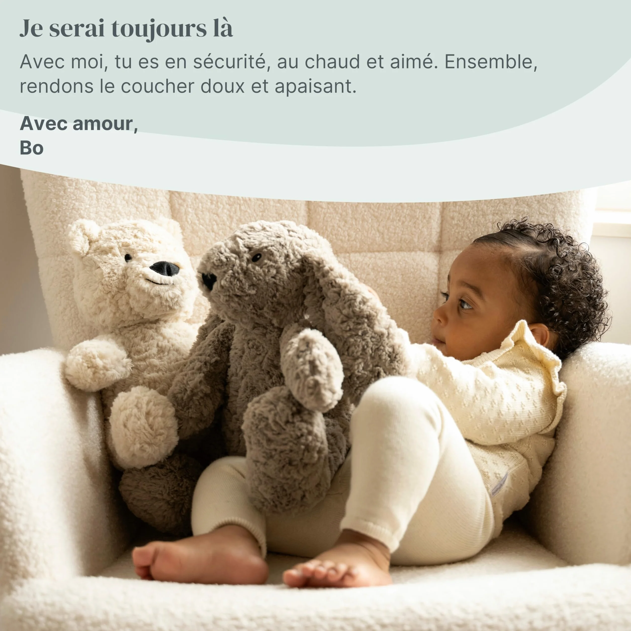 Baby's Only Ours en peluche avec entraîneur de sommeil musical et veilleuse bébé bruit blanc taupe