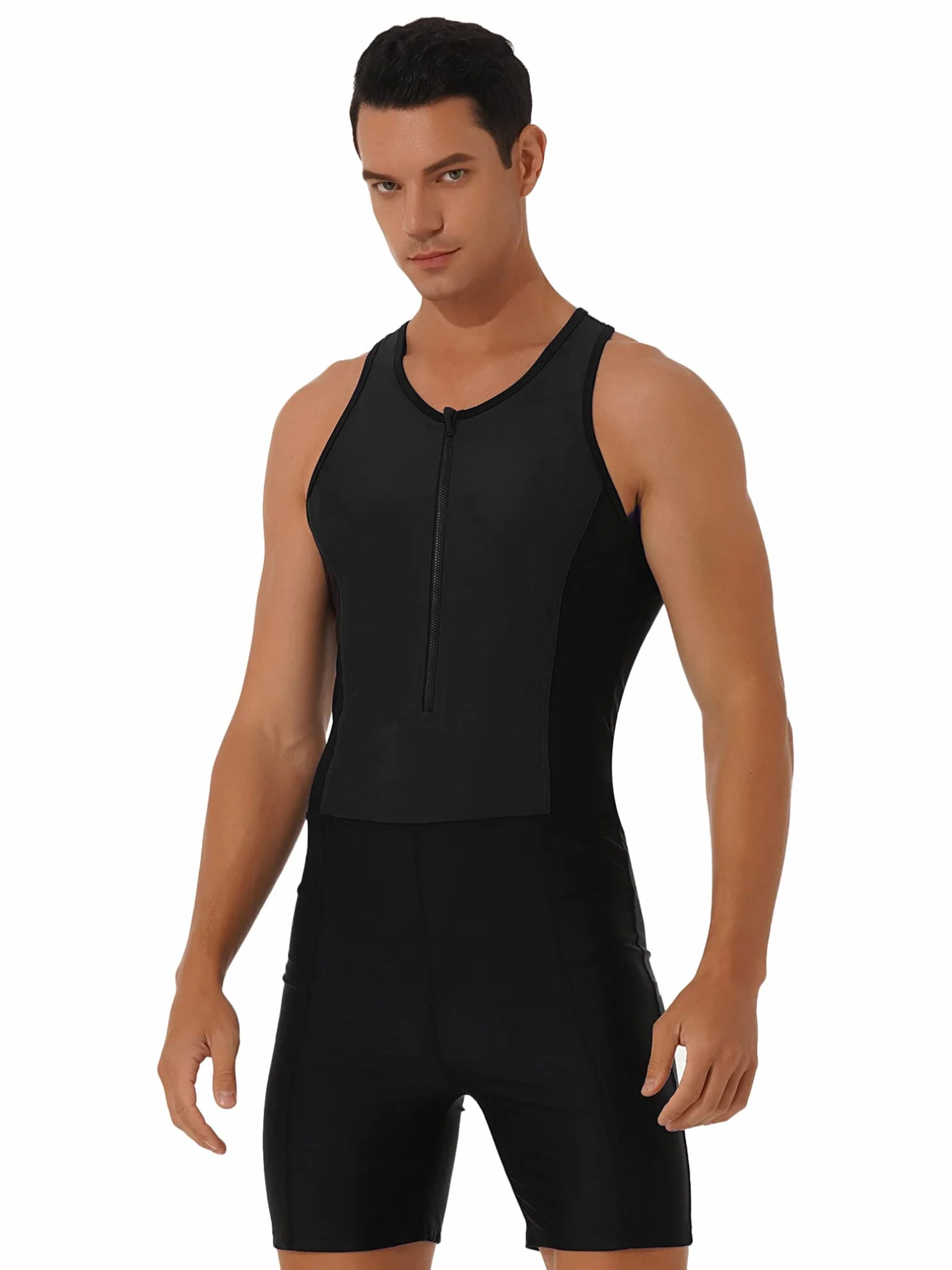 ranrann Maillot de Bain Homme 1 Pièce Combinaison Natation Surf Plage Piscine Swimwear M-3XL