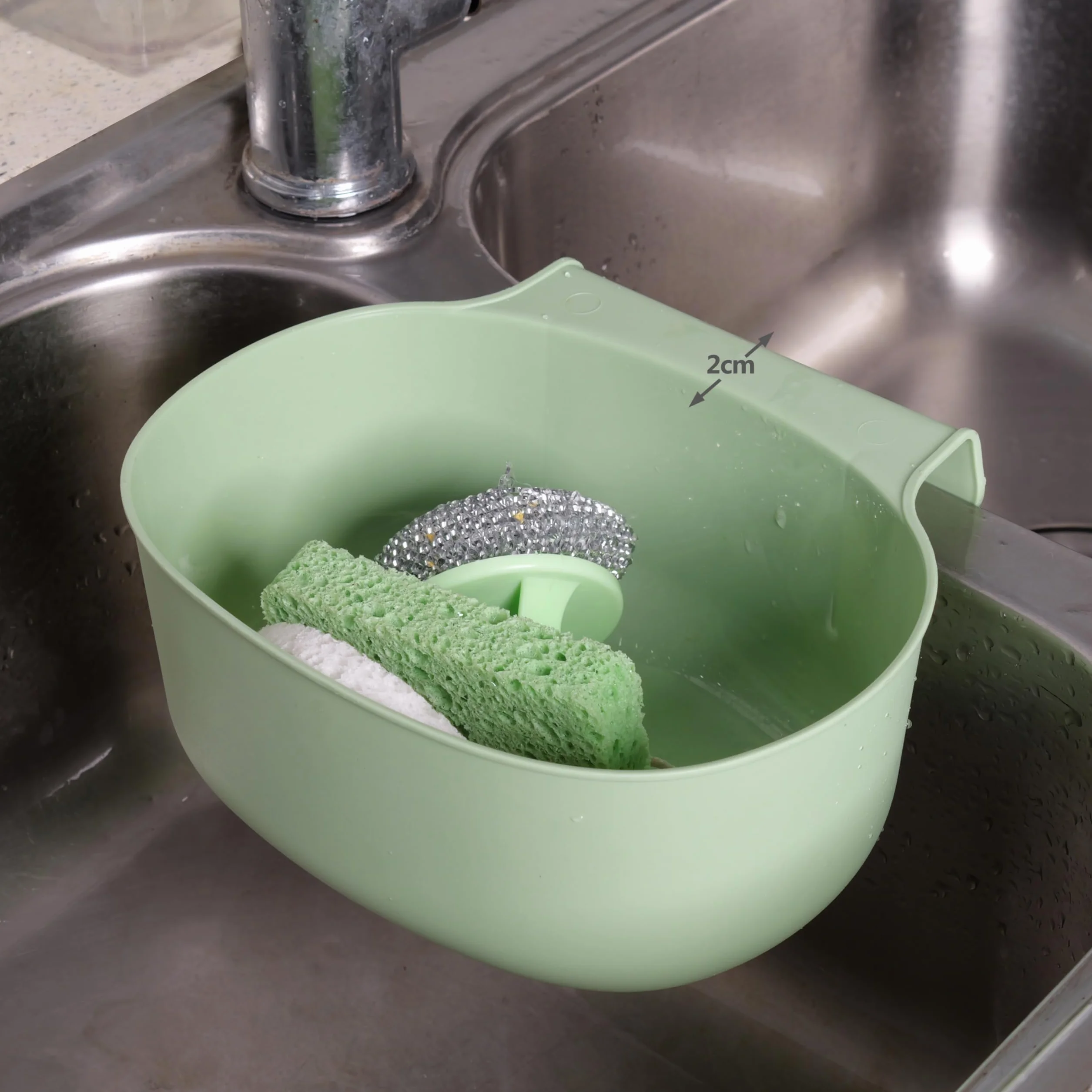 Poubelle Plan de Travail à Suspendre 26 x 17 x 12 cm - Bac Plastique Cuisine Vert