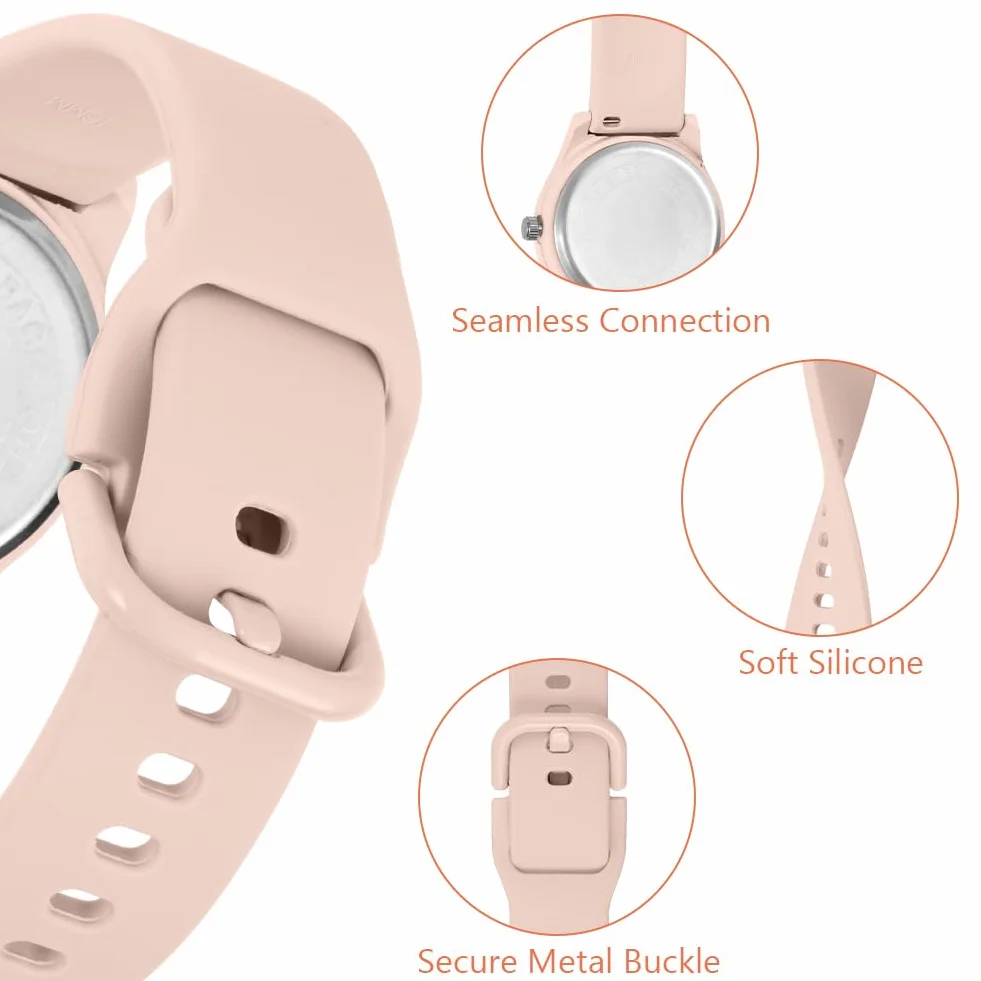 OFFCUP Montre Femme Bracelet Silicone 38 mm Sport Analogique Quartz Cadran Facile à Lire
