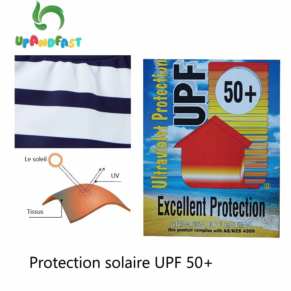 upandfast Maillot de Bain Une pièce bébé garçon UPF 50+ Protection Solaire avec Chapeau