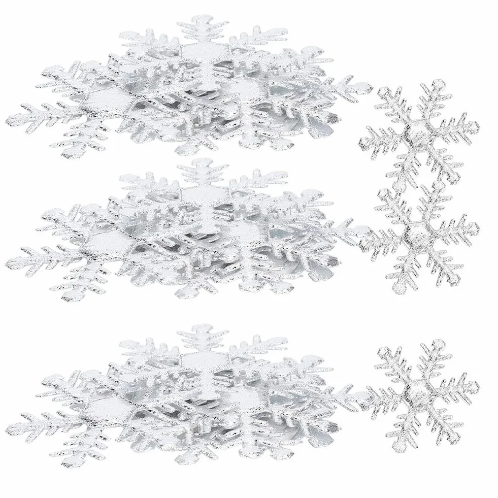 Flocons de Neige Argentés en Tissu Non Tissé pour Décoration de Noël et Mariages d'Hiver