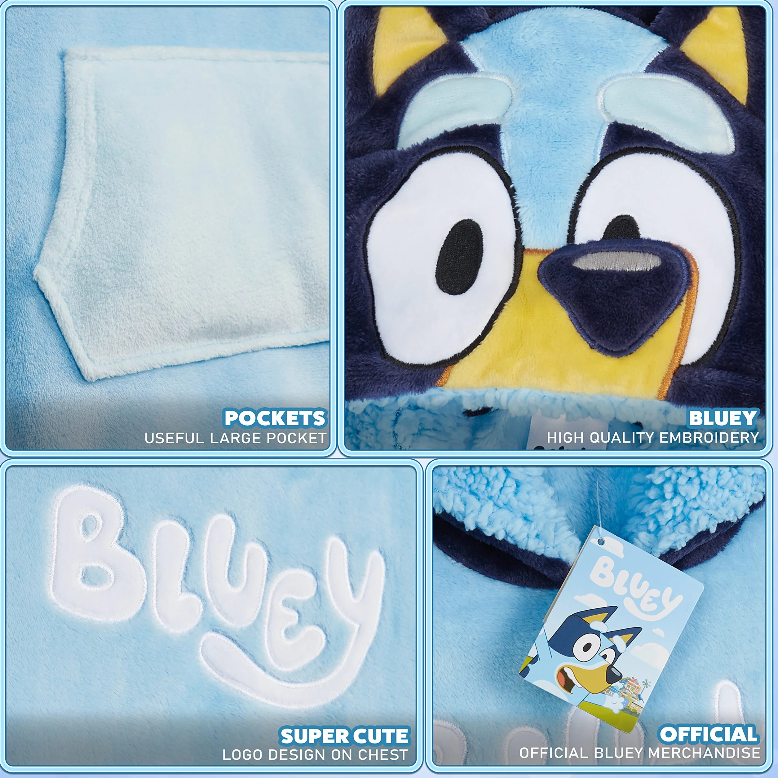 BlueY Sweat Oversize Fille à Capuche Plaid Enfant