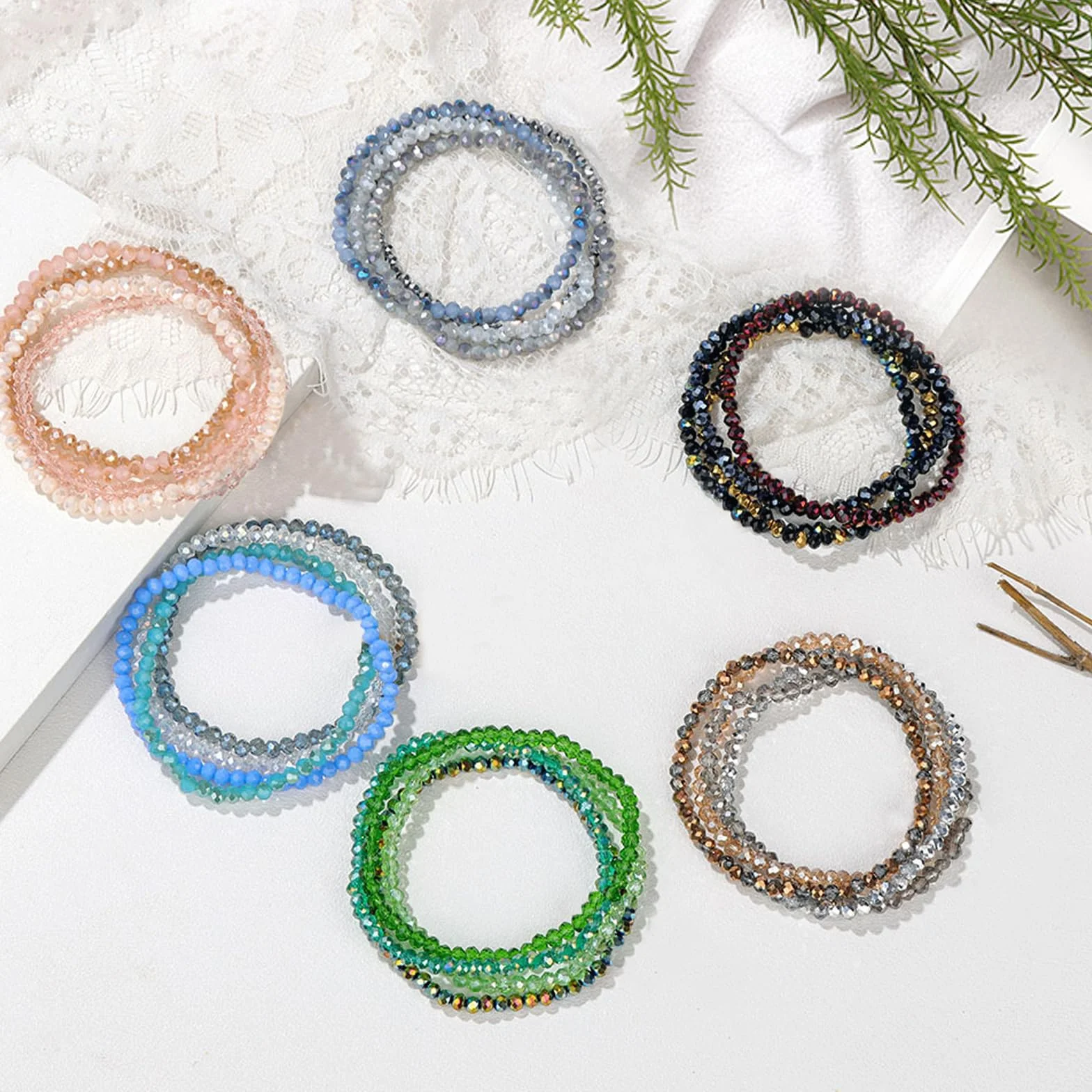 Multicouches Bracelet Boho Cristal Perles Pour Femme