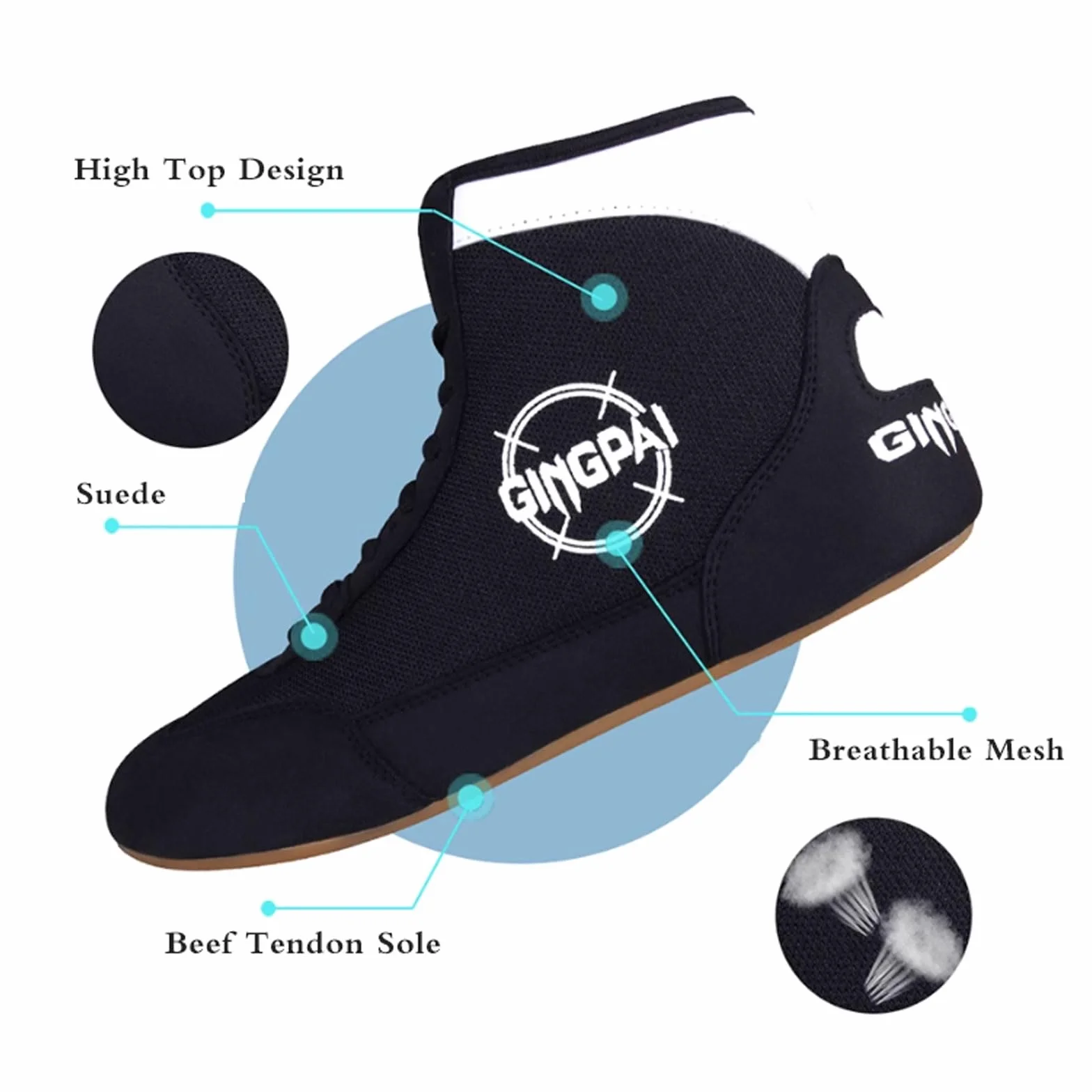 Chaussures de Lutte Boxe Respirantes Antidérapantes pour Homme Femme