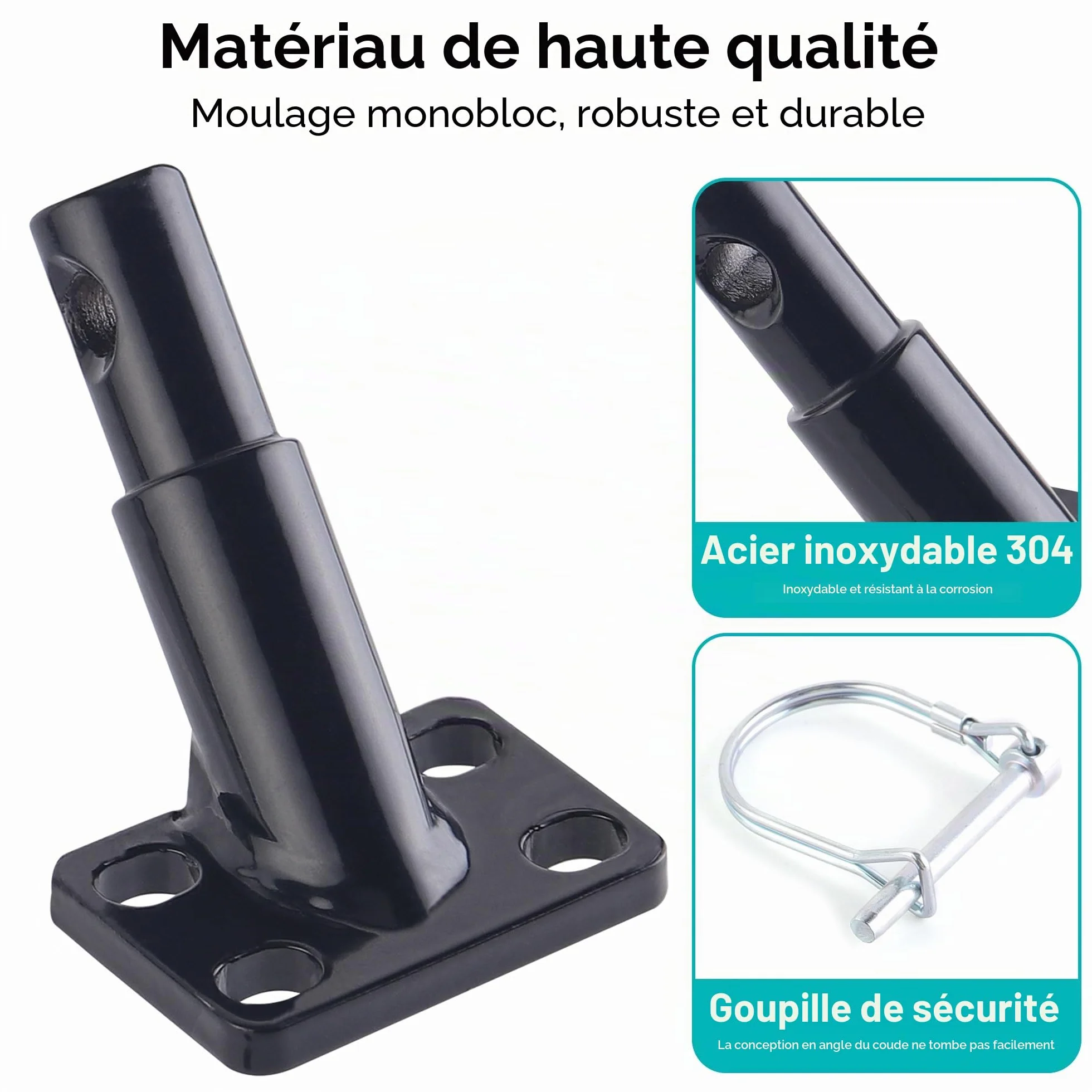 Attelage de Remorque de Vélo - Adaptateur avec Goupille de Sécurité en Acier Allié