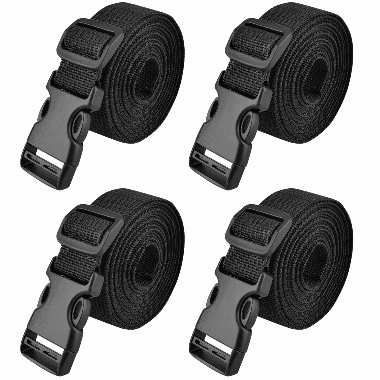Sangle à Boucle Rapide 25 mm 38 mm Sangle à Cliquet Courroie de Serrage pour Valise Bagage Voyage Arrimage Fixation (2,5 m, Noir - 25mm)