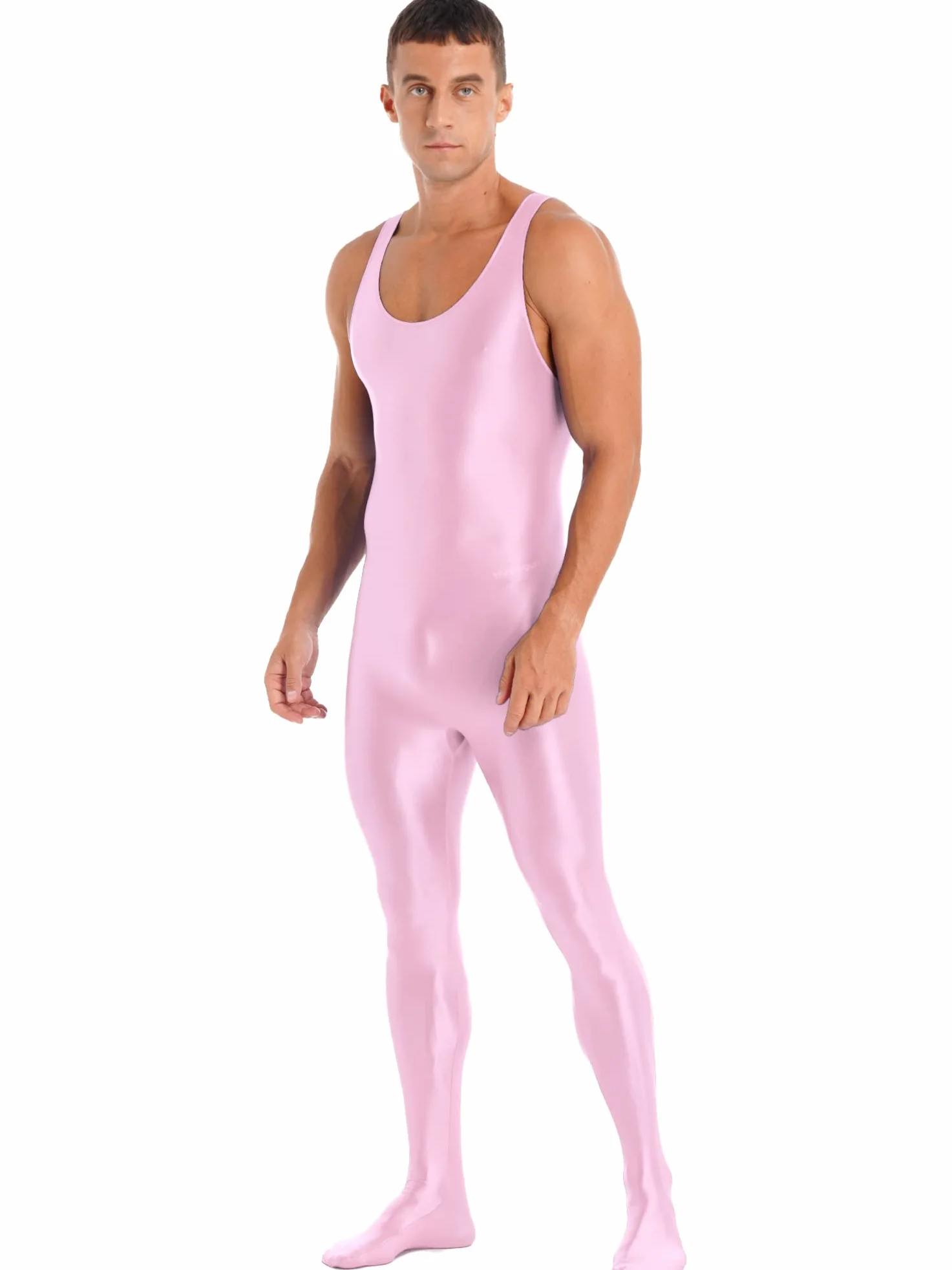 Alvivi Homme Justaucorps de Danse Sport Gymnastique Body sans Manches Leggings