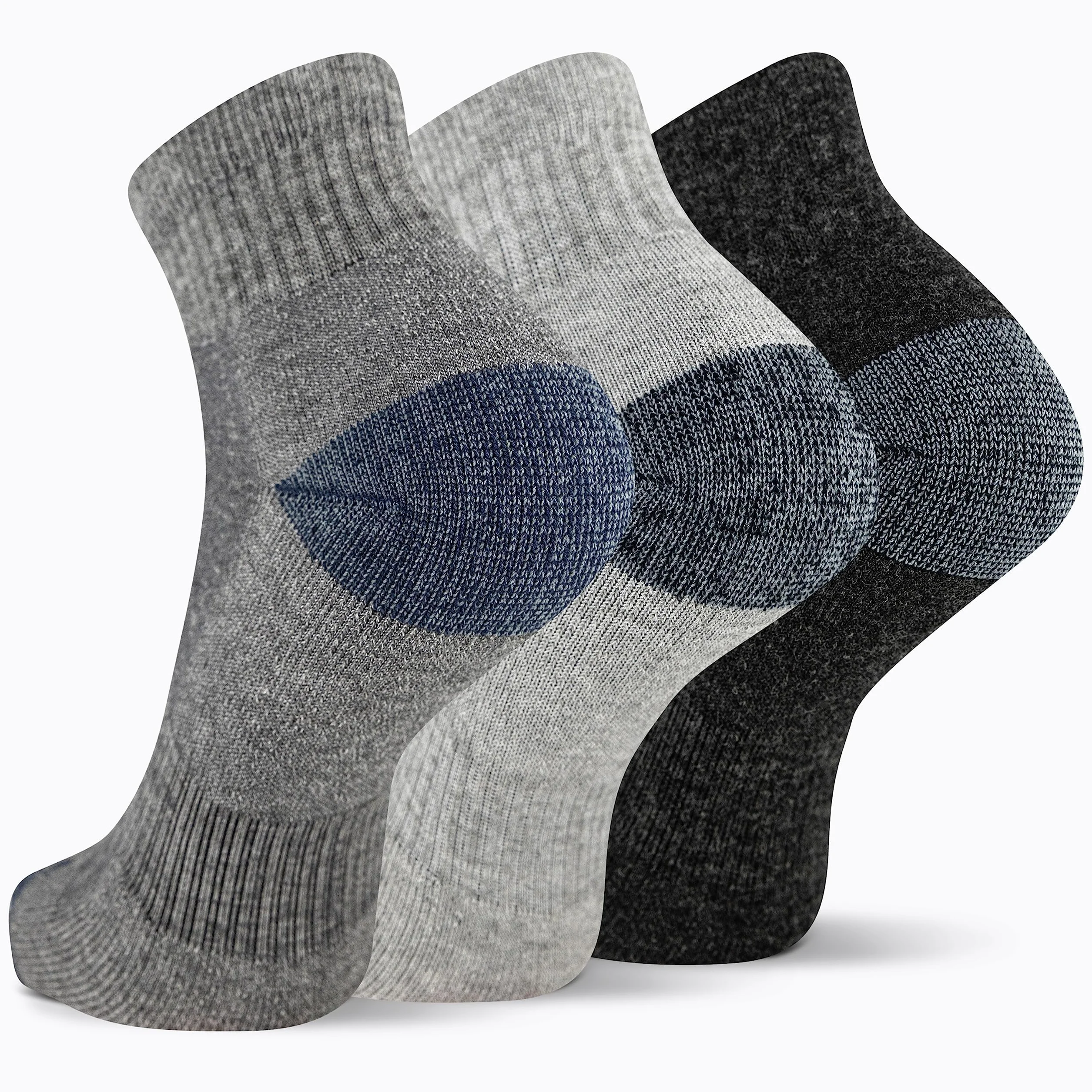 Merrell Men's Women's Wool Everyday Hiking Low Cut Socks 3 Pairs Cushioned Moisture Wicking