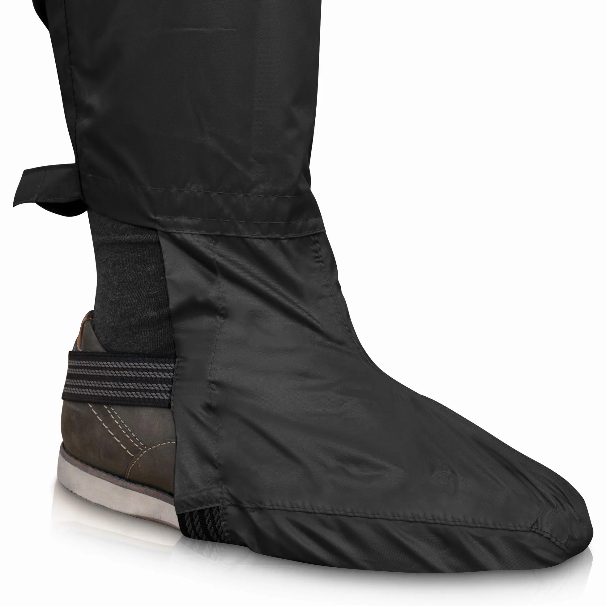 Rainrider Pantalon de pluie imperméable homme femme avec couvre-chaussures amovibles noir bleu