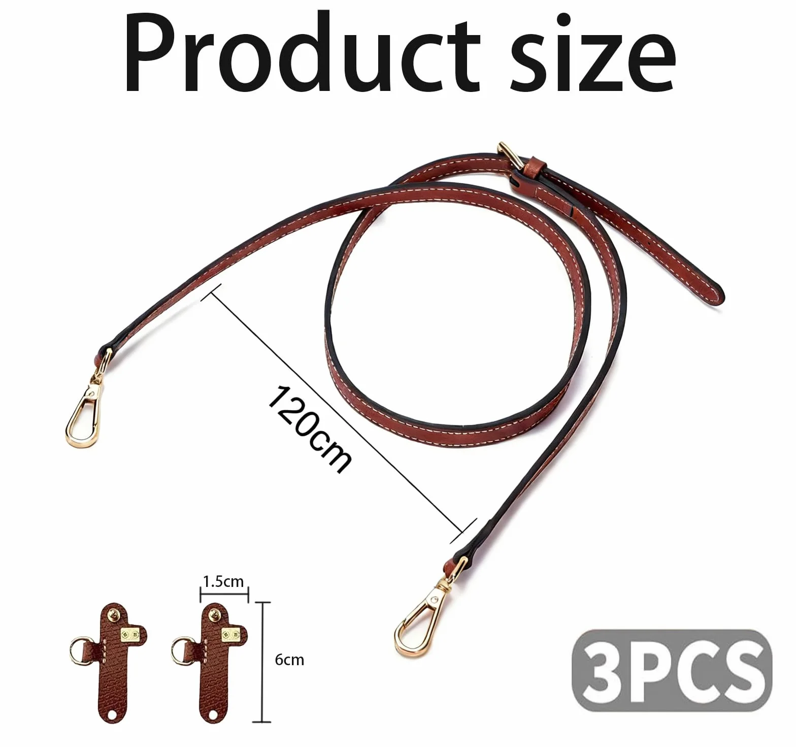Bandoulière pour Longchamp Sac Femme, Marron, Réglable, Sans Perçage