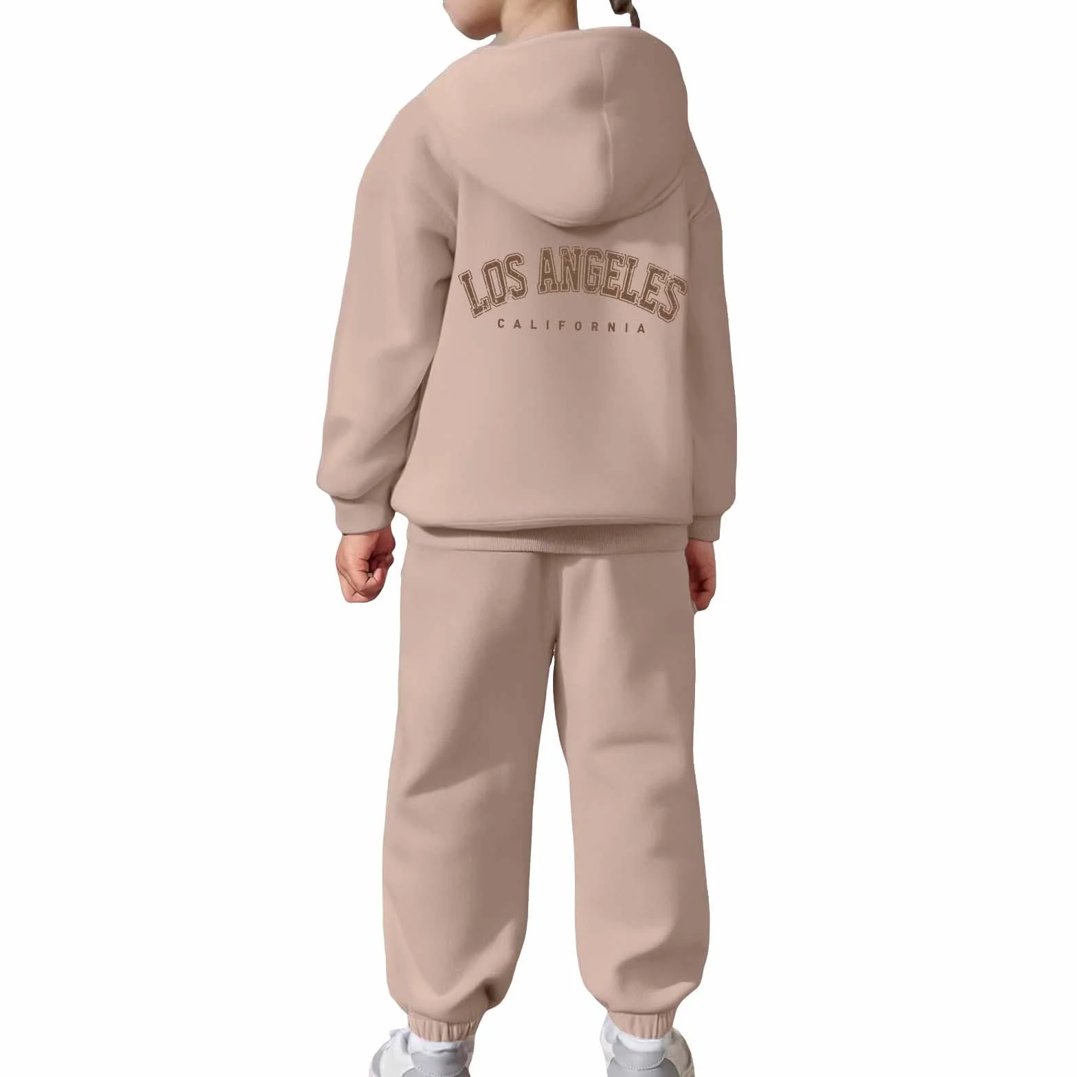 Survêtement Enfant Fille Ensemble Sport 2 Pièces Sweat Capuche Pantalon Jogging Lettre Imprimé Tendance Unisex Automne Hiver