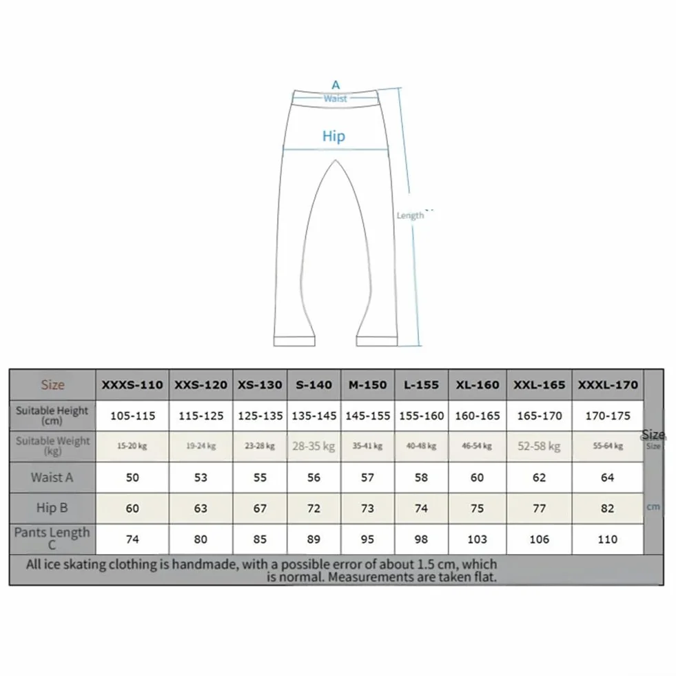 Pantalon d'entraînement de patinage artistique imperméable polaire nylon pour enfants et adultes