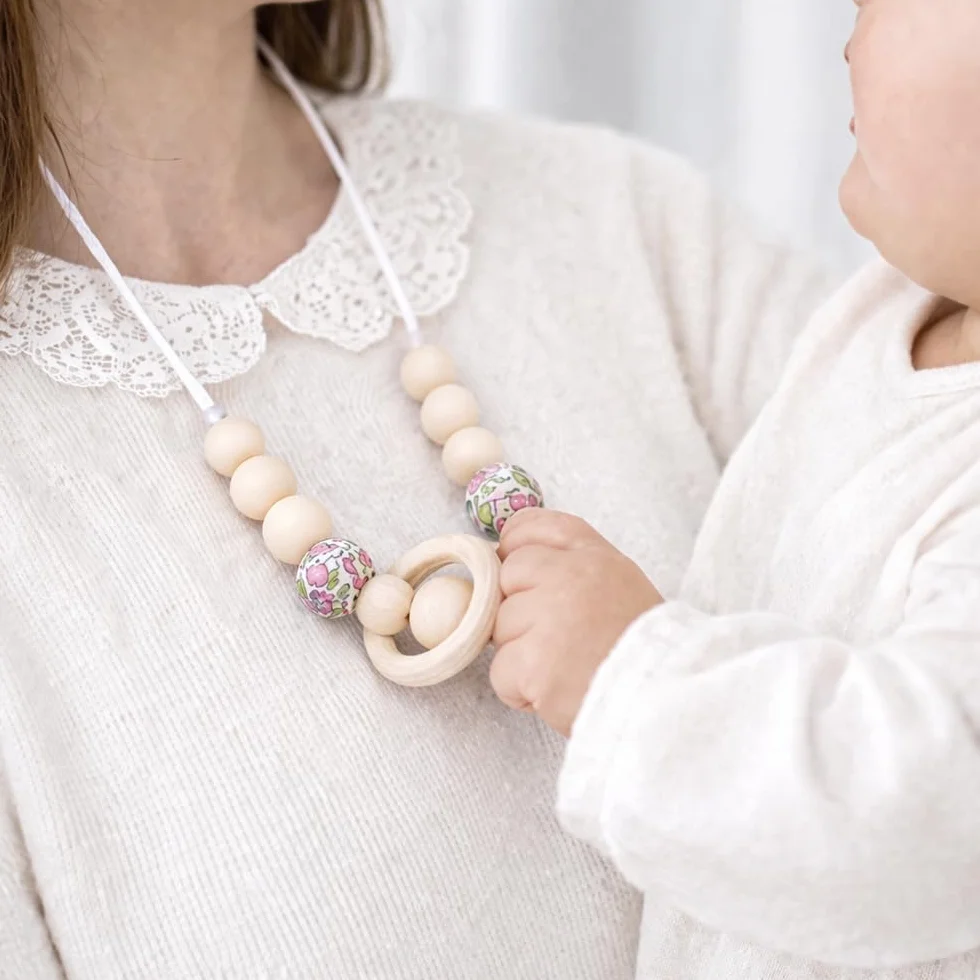 LITTLE Collier d’allaitement maman bois silicone Bijou maternité sensoriel Accessoire portage