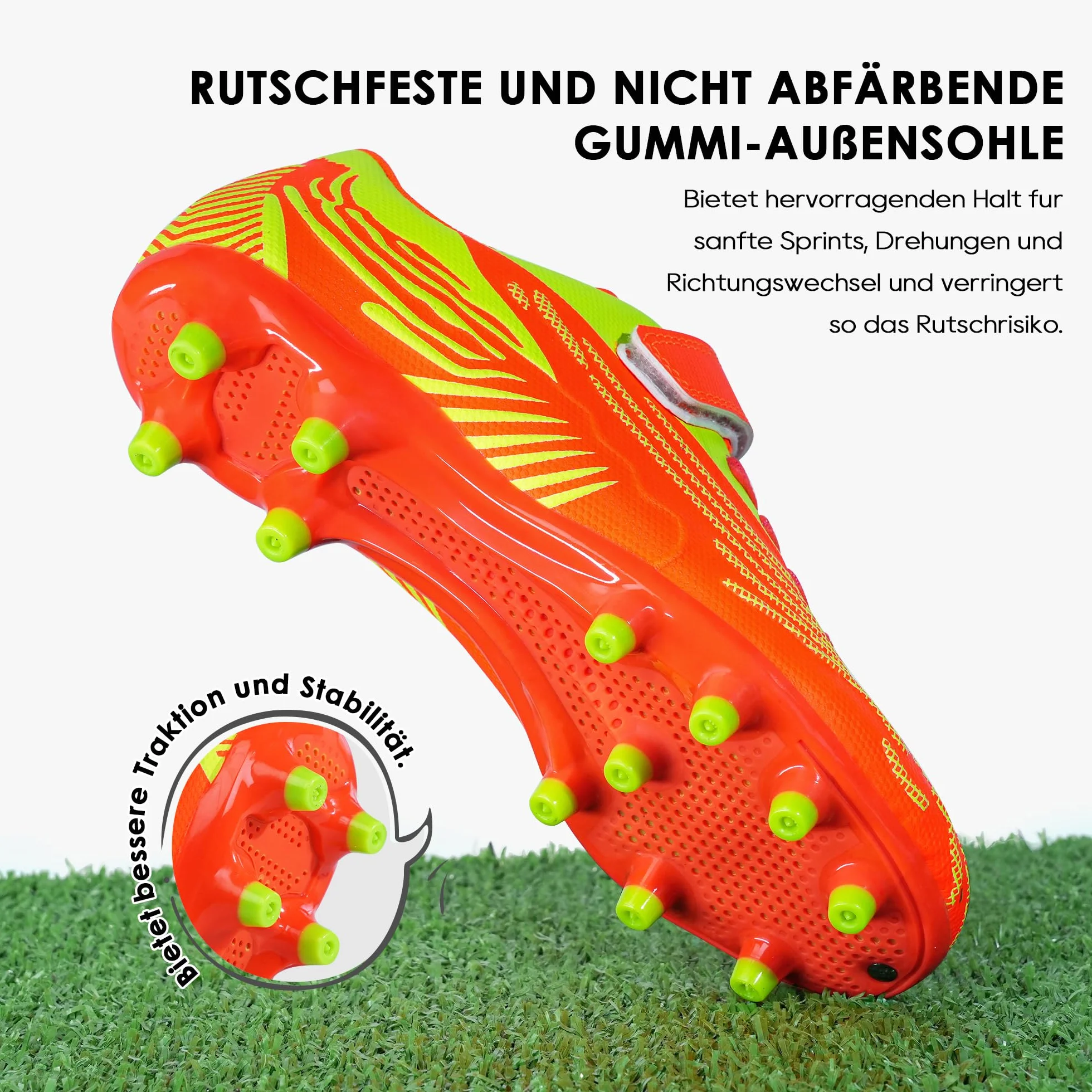 JABASIC Chaussures de Football Enfants Dur Gazon Sport Garçons Filles