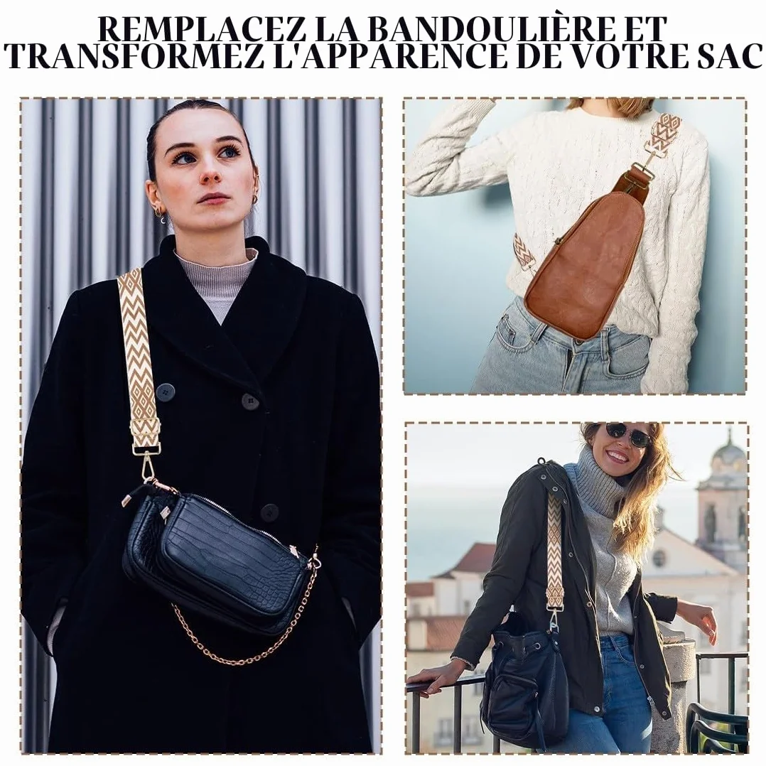 Sangle Sac Bandoulière Réglable pour Sac à Main, Remplacement