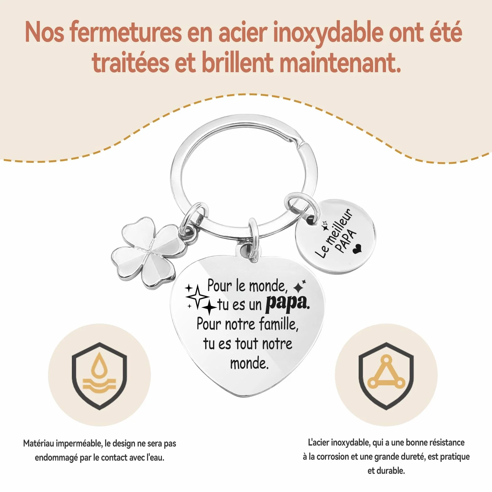 YISCOKO Porte Clés Hommes Cadeau Baptême Noel
