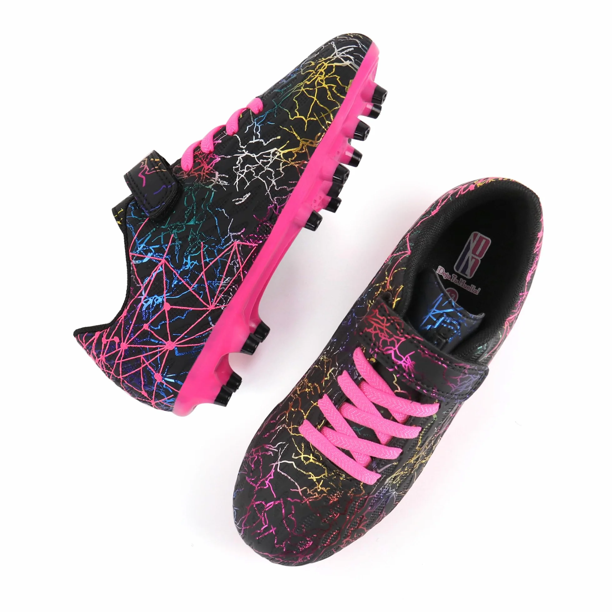 JABASIC Chaussures de Football Enfants avec Protège-Tibias et Chaussettes