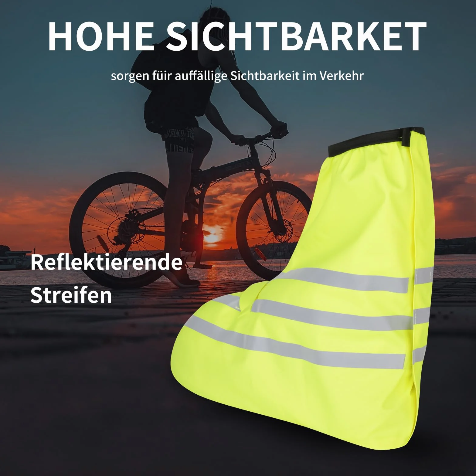 Surchaussures Imperméables pour Vélo - Couvre-Chaussures de Pluie avec Protection