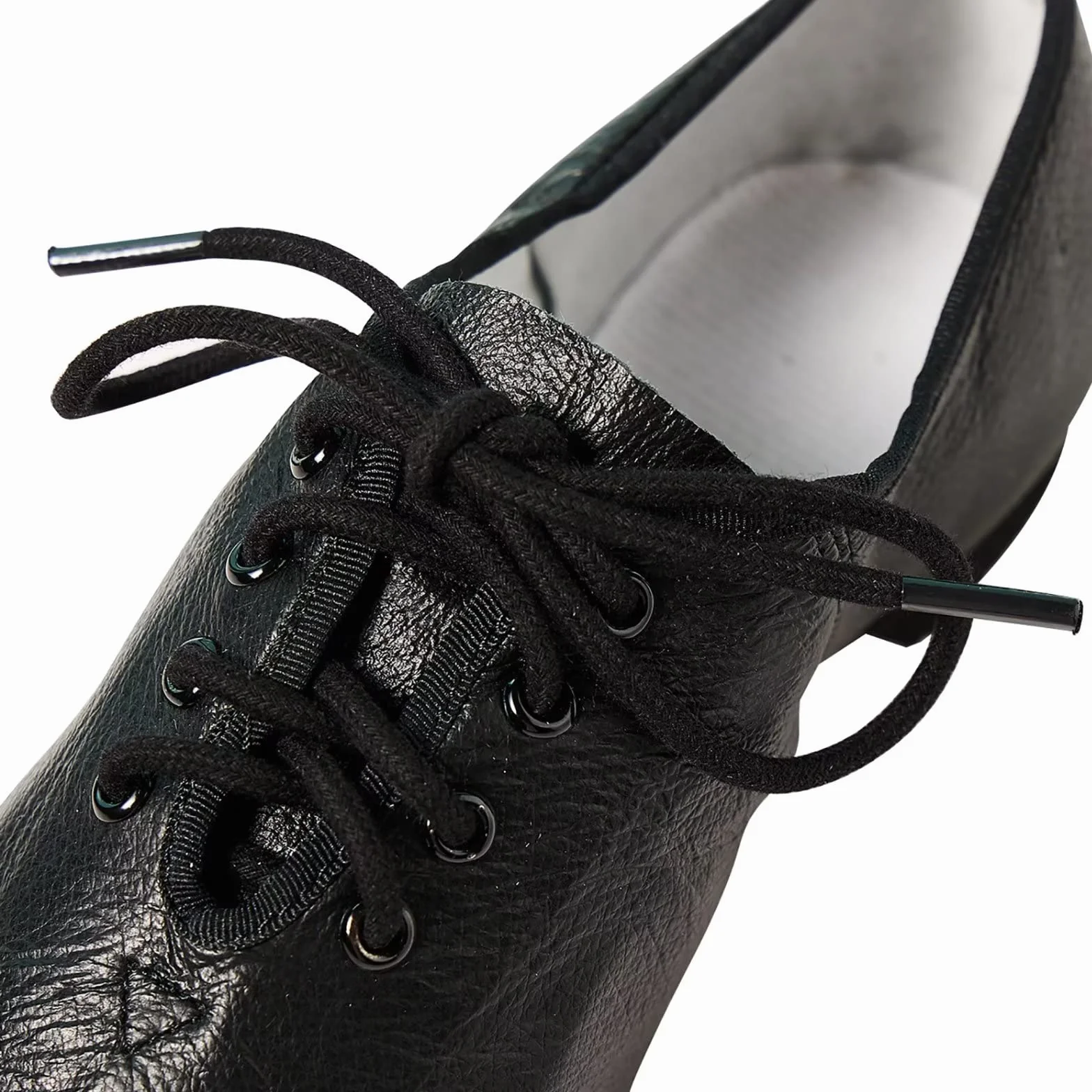 Chaussures de Jazz Cuir Véritable Semelle Fendue Enfiler Lacet