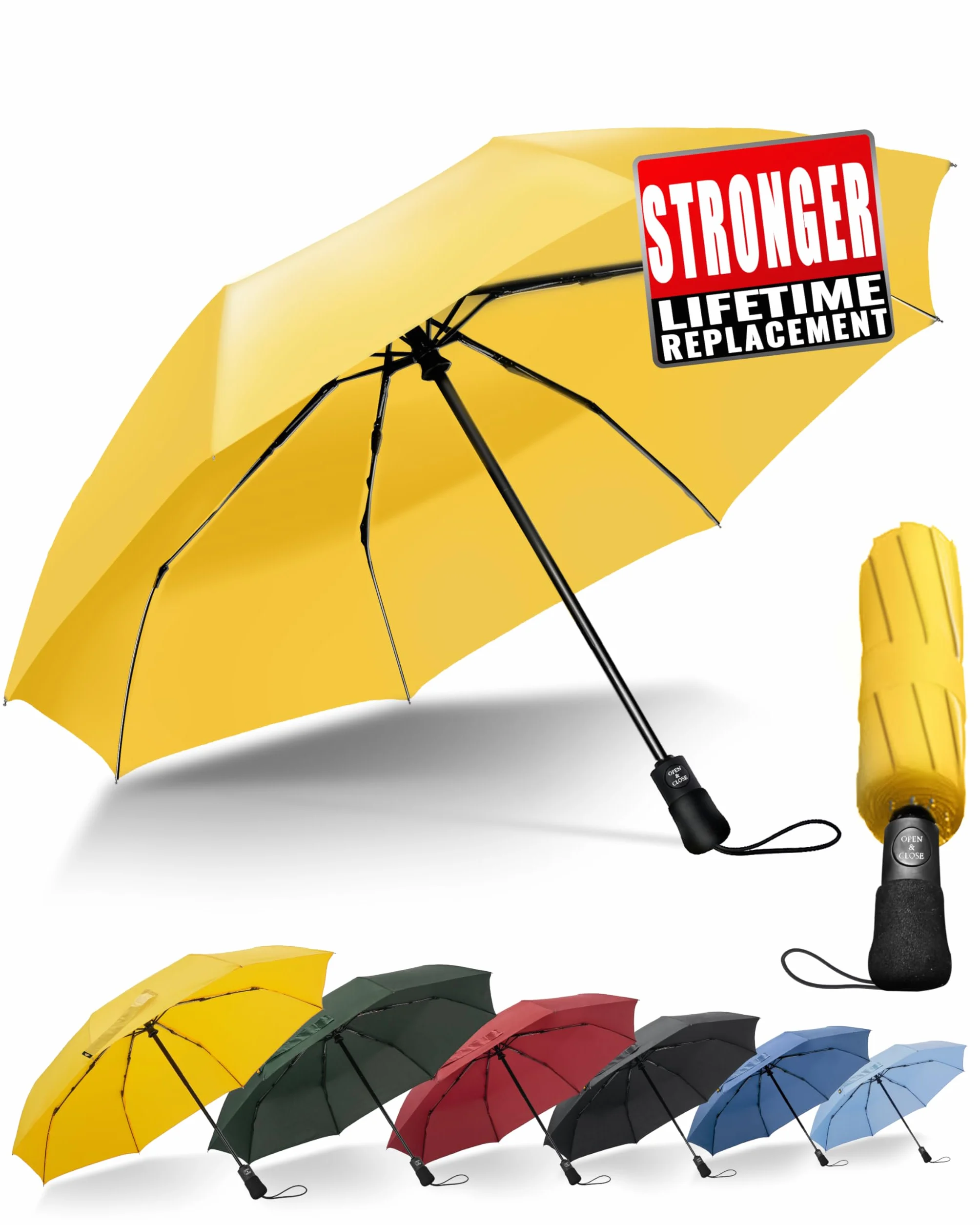 Parapluie Pliant Compact Homme Automatique Résistant au Vent, Voyage Portable, Tissu 210T, 8 Sections