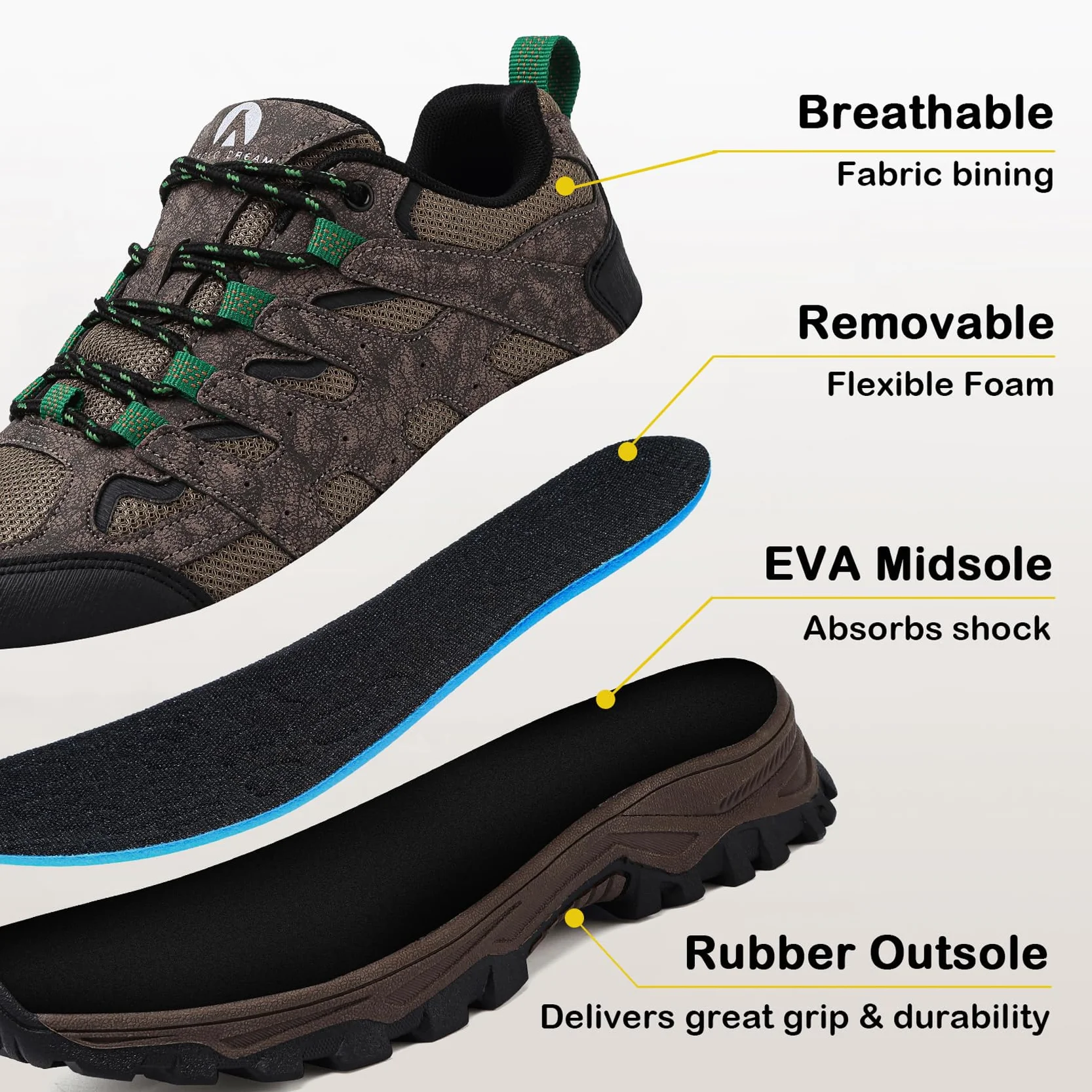 Chaussures de Randonnée Homme Femme Trekking Respirant Antidérapantes