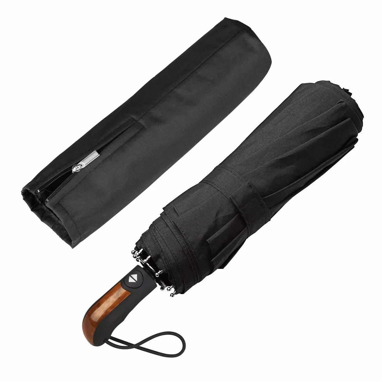 Parapluie Pliant Automatique Imperméable Homme Noir 106 cm 10 Baleines Anti Vent
