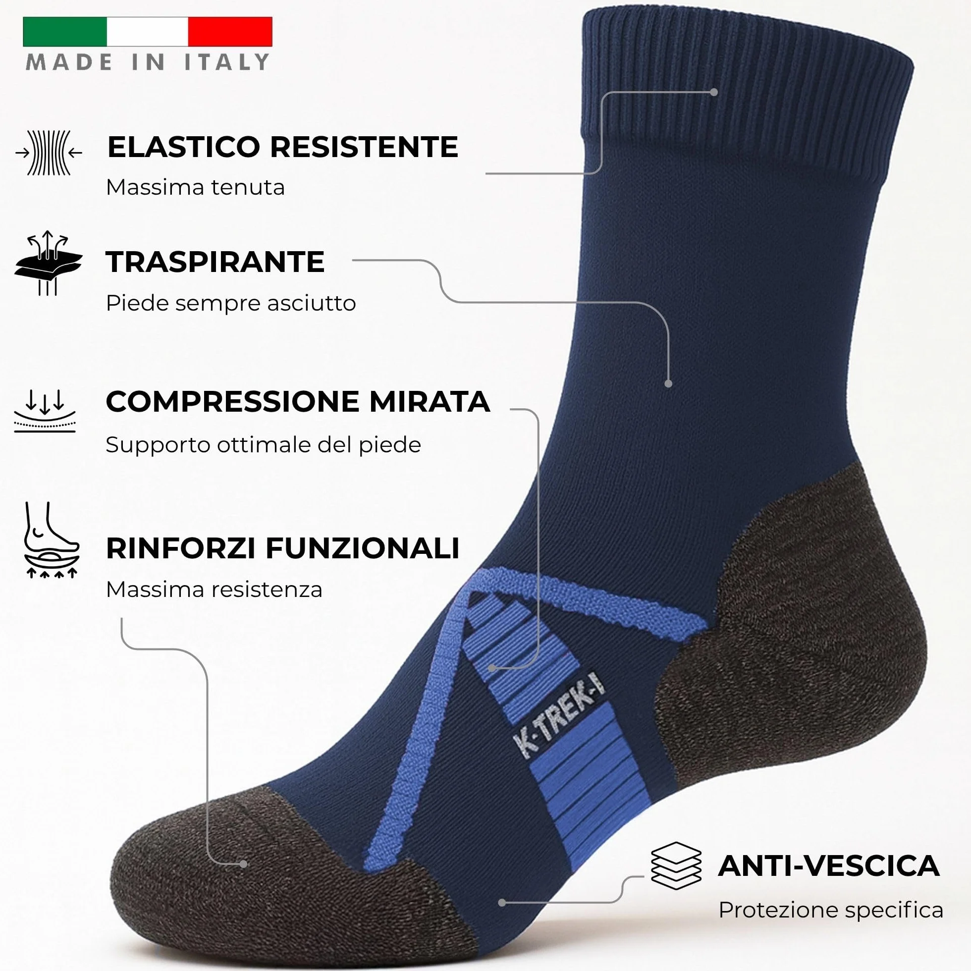Kaiera Chaussettes de Randonnée Légères en Laine Mérinos Respirantes Anti-Odeurs Trekking été